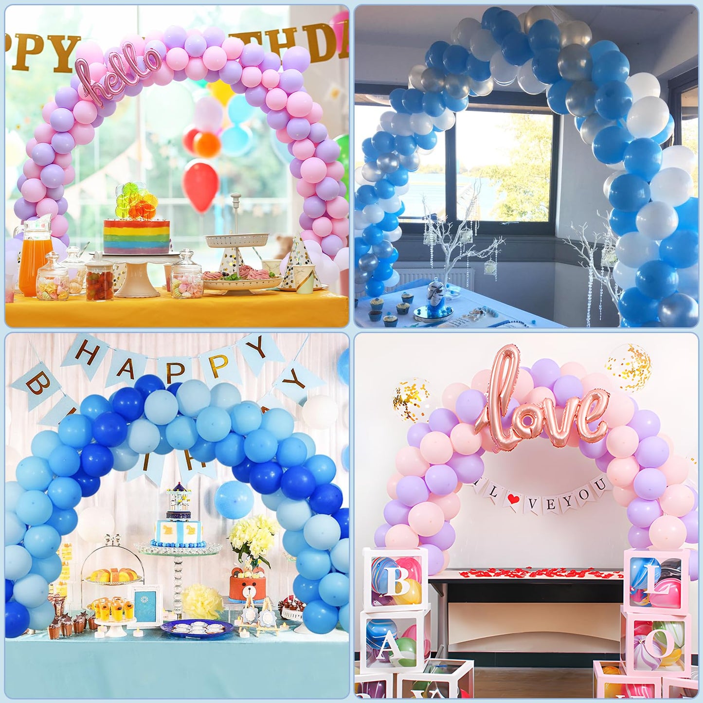 AXHJ 13Ft Adjustable Balloon Arch Stand Kit, New Reusable Table Balloon Arch Kit with Base High Strength Glass Fiber Pole for DIY Party Wedding Birthday Baby Shower Kids Decorations