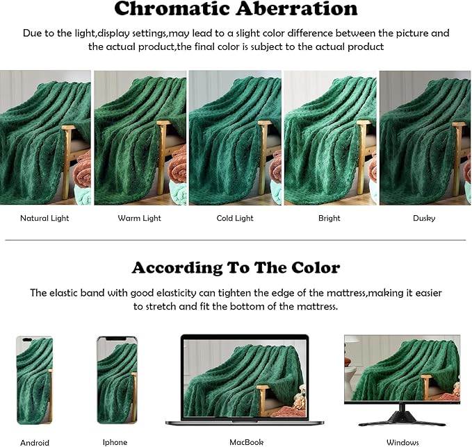 NEWCOSPLAY Super Soft Twin Blanket Green Premium Silky Flannel Fleece 3D Waffle Checkered Lightweight Bed Blanket All Season Use (Dark Green, Twin(60"x80"))