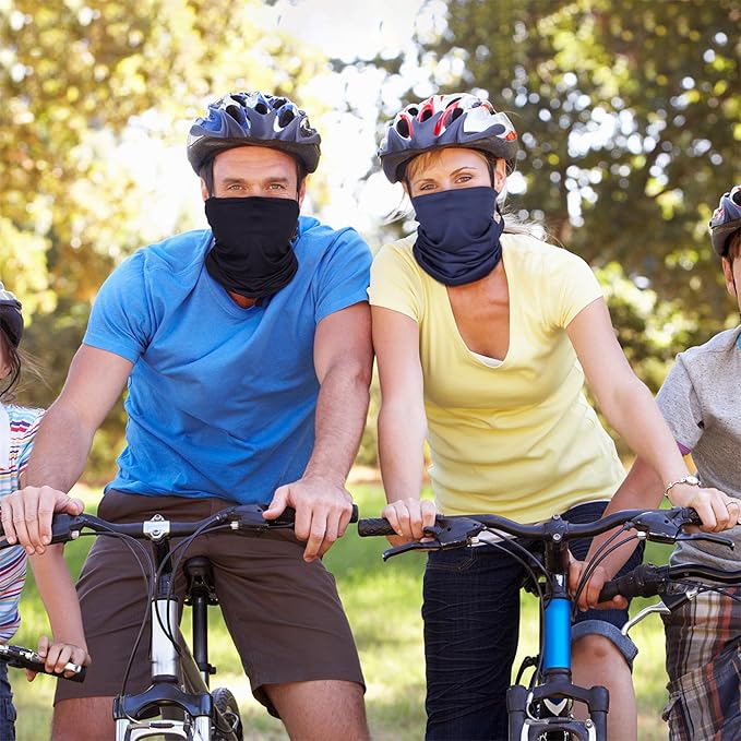 Geyoga 6 Pieces Winter Face Mask for Men UV Protection Mask Sunscreen Breathable Windproof Neck Gaiters Scarf Fishing Cycling Running (Black, Grey, Royal Blue, Navy, Green, White)