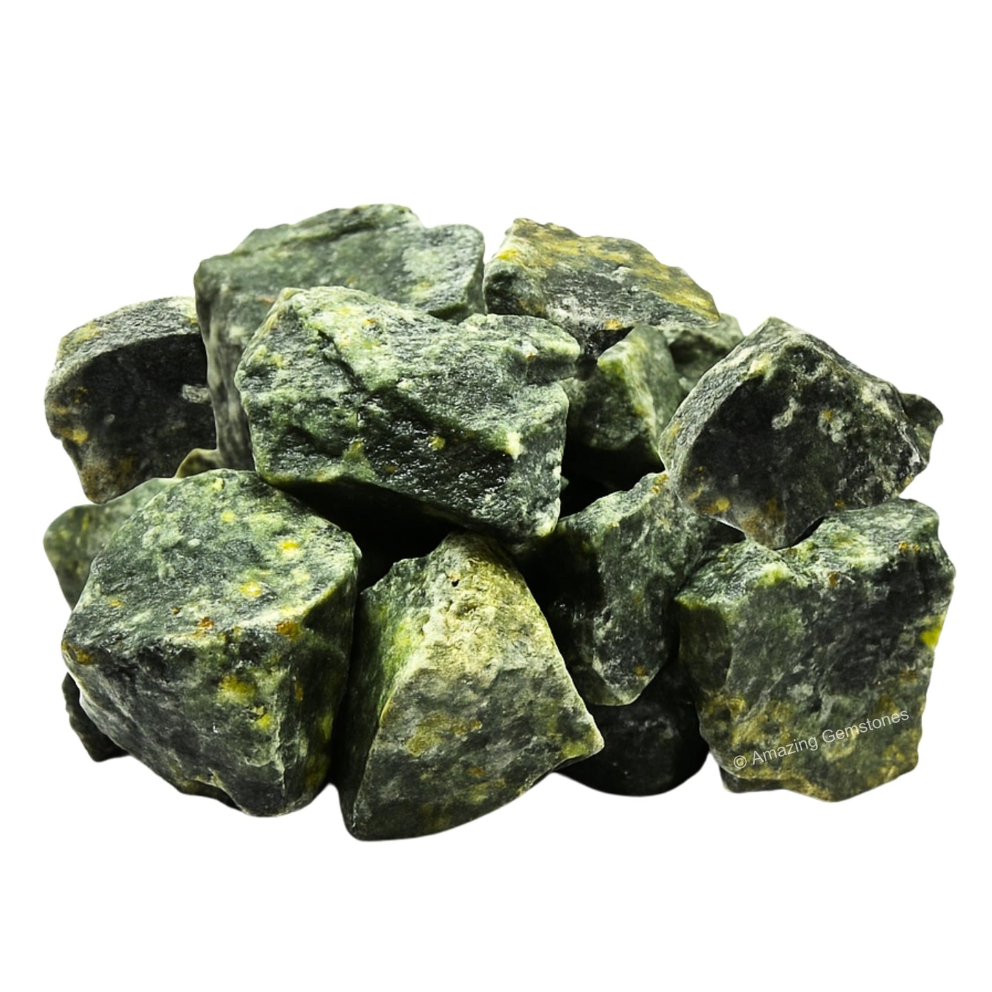 Amazing Gemstone Green Jade Raw Crystals and Healing Stones, Natural Rocks for Tumbling - DIY Raw Stones and Crystals, 2 Pieces
