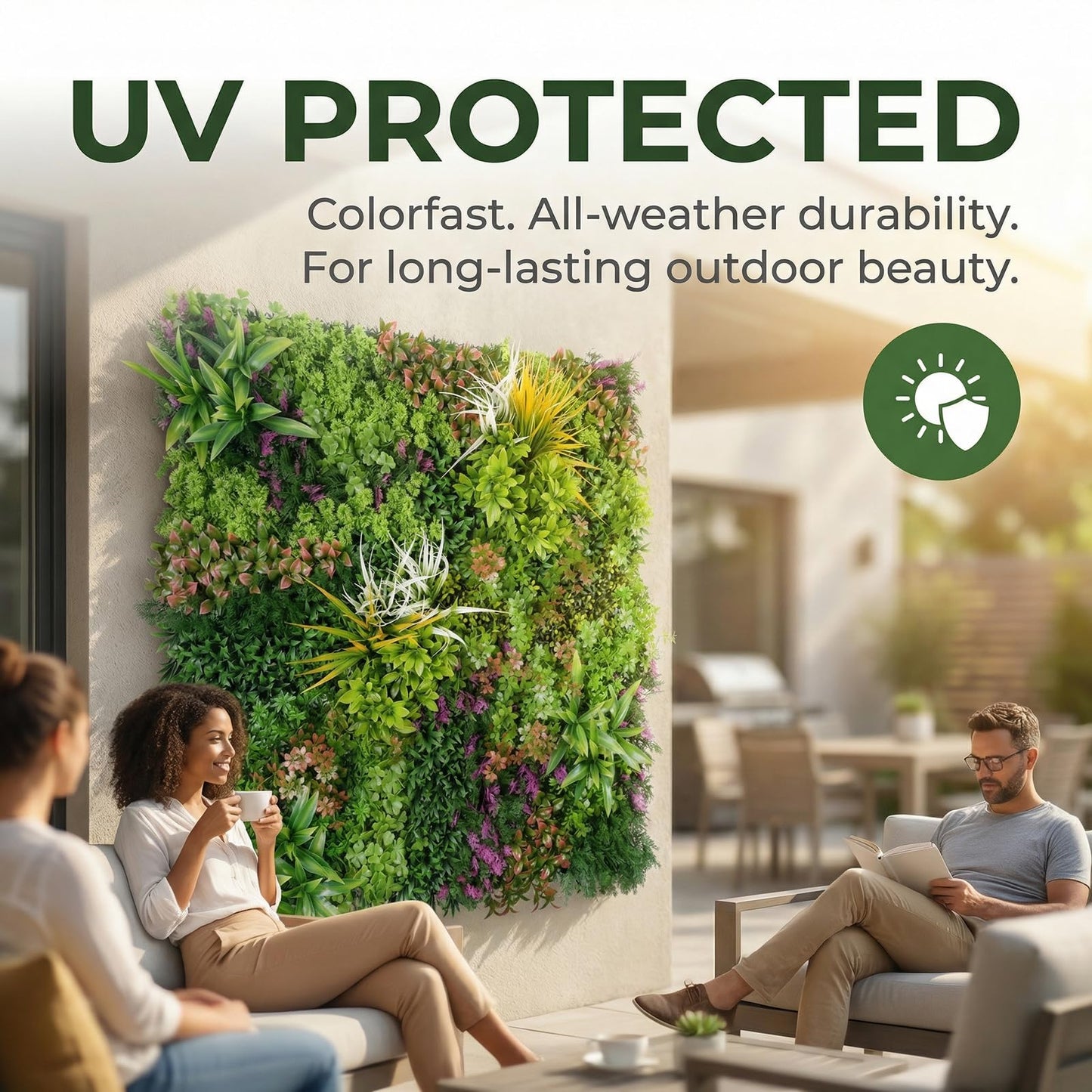 FOSZMAC 1PC 40"x 40" Artificial Grass for Wall, 3D Faux Boxwood Hedge Panels Green Wall Decor, Greenery Grass Wall Backdrop Panels for Indoor Outdoor Garden Backyard Ivy Privacy Fence Covering