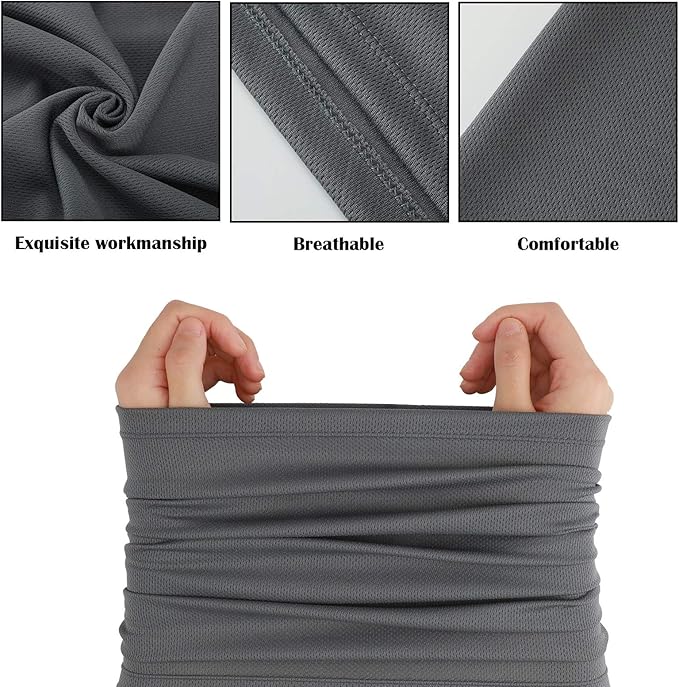 6 Pieces Ski Mask for Men Neck Gaiters Scarf Face Covering Balaclava Winter Cycling Running Fishing Masks Windproof Bandana (Green, Gray, Black, Riyal Blue, White, Dark Gray,6 Pieces)