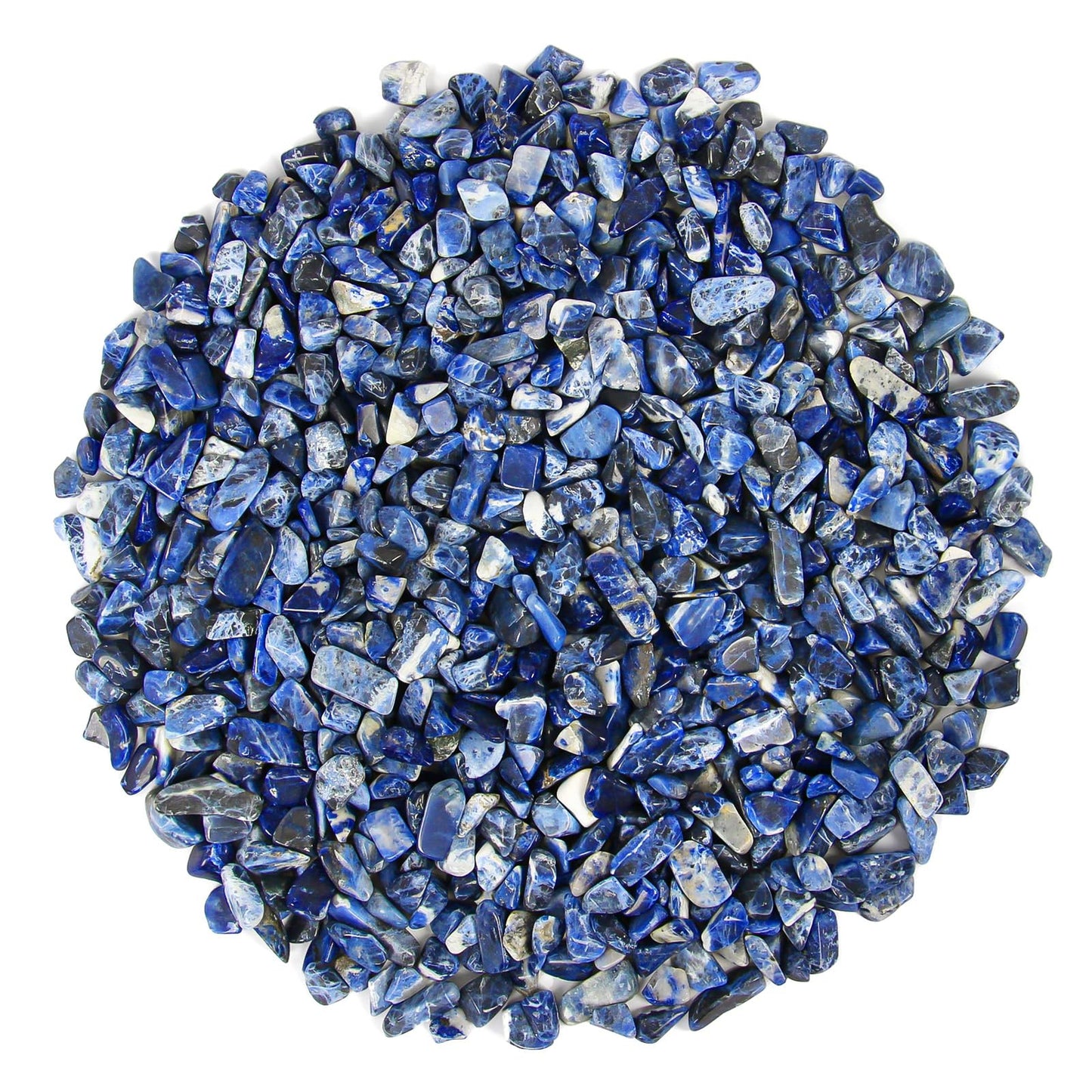 1.1lb Natural Crushed Sodalite Quartz Crystal Tumbled Chips-Sodalite Healing Crystals Chips Bulk, Crushed Crystal Gemstones for Crafts, Beautiful Package for Gift
