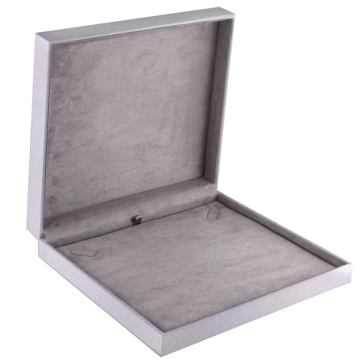 ALLUREPACK Linen Weave Large Necklace Box - Chain & Long Necklace Jewelry Gift Box for Men & Women - Organic Color Necklace Case with Soft Suede Interior and Matching 2-Piece Outer Box