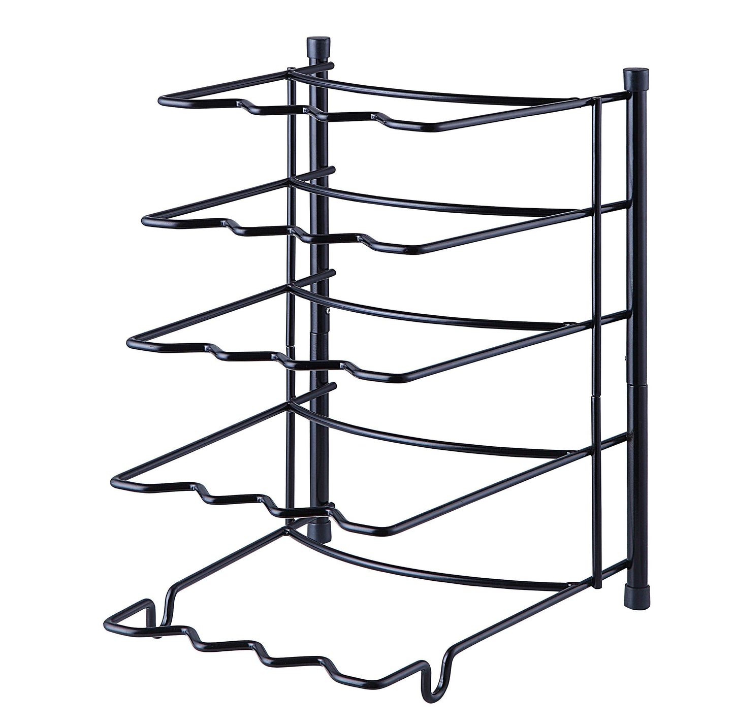 SunnyPoint Metal Heavy Duty Kitchen Countertop Cabinet Pantry Pan, Pot Lid, and Pot Organizer Rack Holder, 9.25 x 10.4 x 13.25 Inch, Black