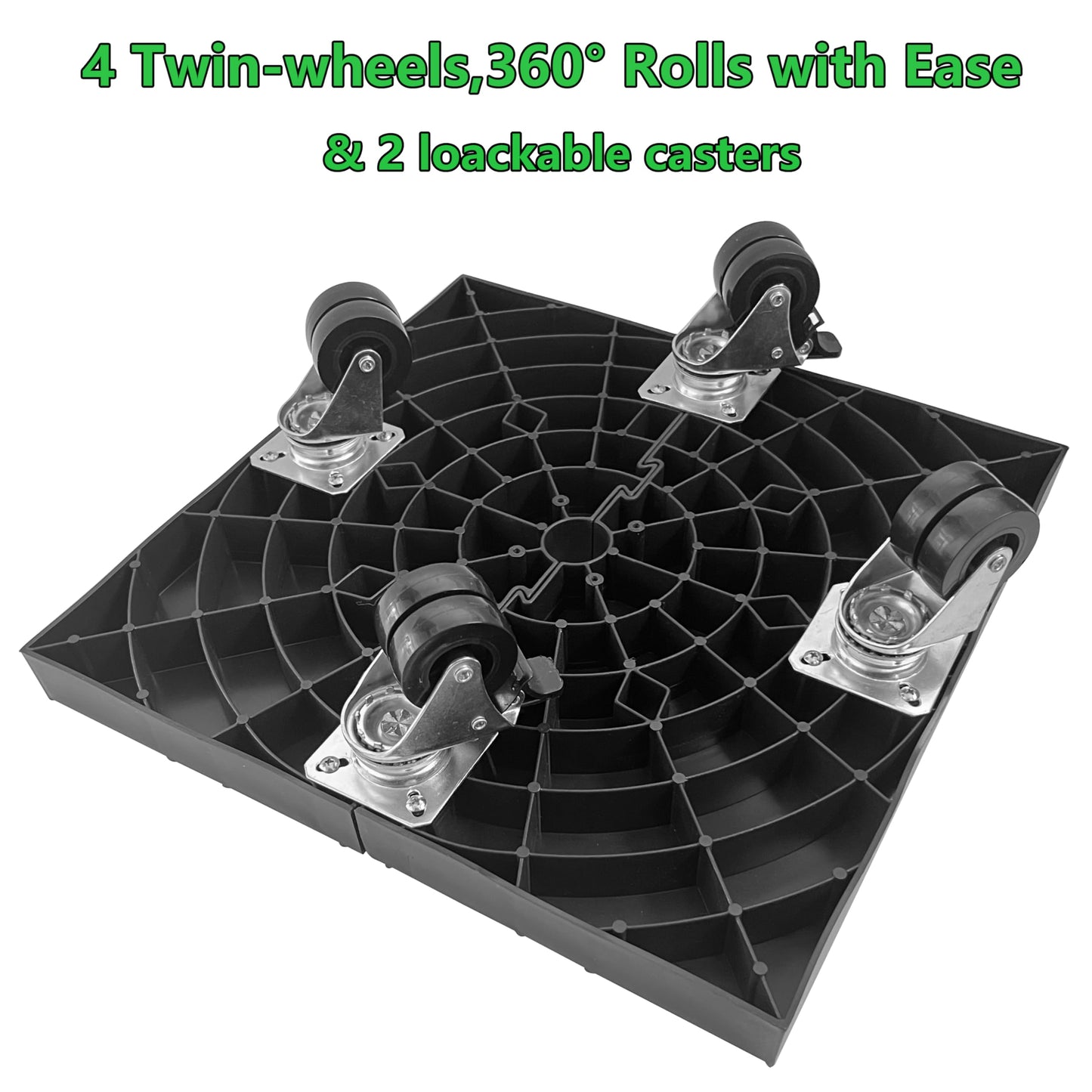 CASIMR Plant Caddy with Wheels 14 Inch Rolling Plant Stand, 400lbs Heavy Duty Planter Dolly Indoor Outdoor, 2 Pack Square Flower Pot Roller Base Rack Holder Plants Cart