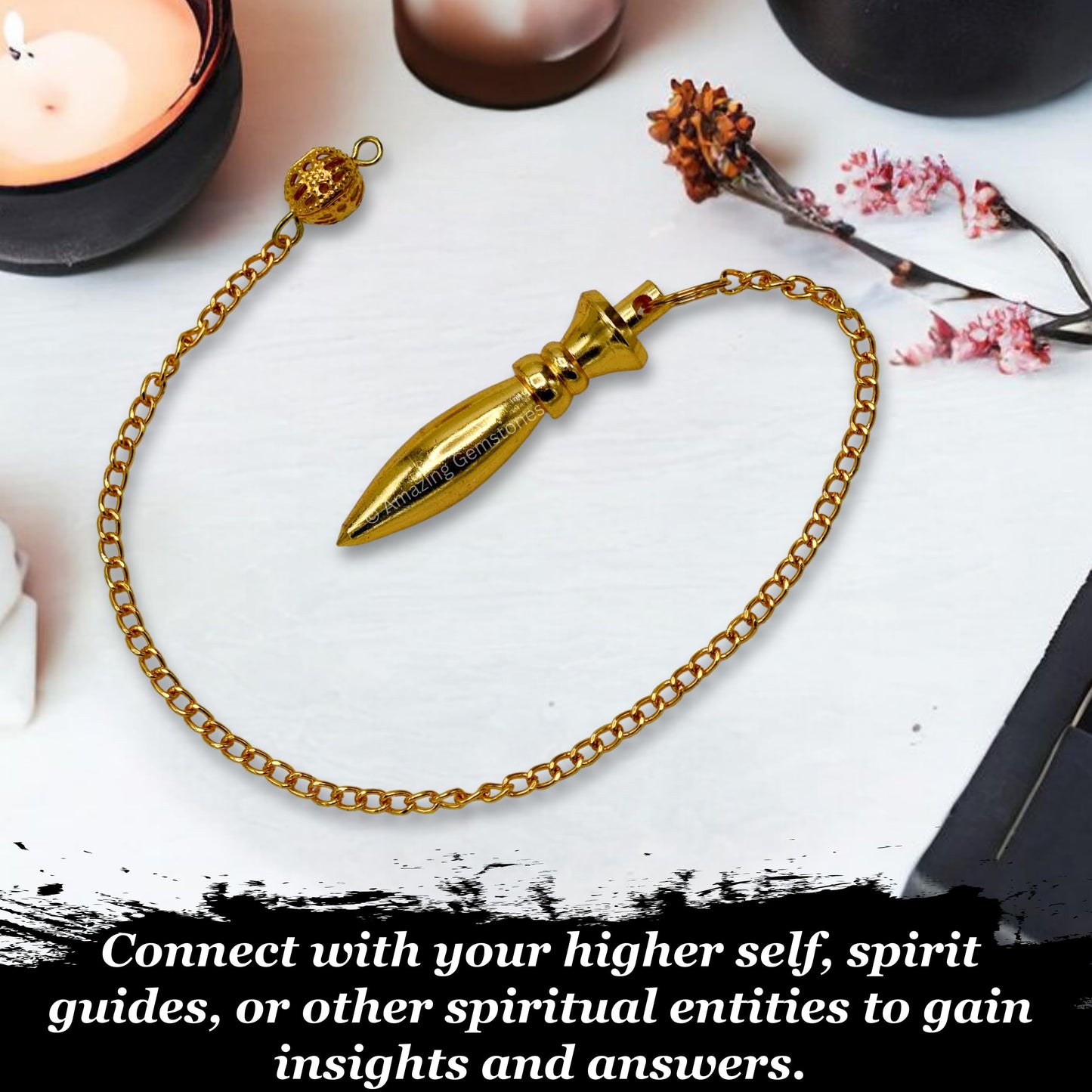 Amazing Gemstone Healing Metal Pendulums for Divination, Gold Egyptian Karnak Steel Copper Pendulum High Energy Pendulo de Bronce Pendulos de Mesa MP42