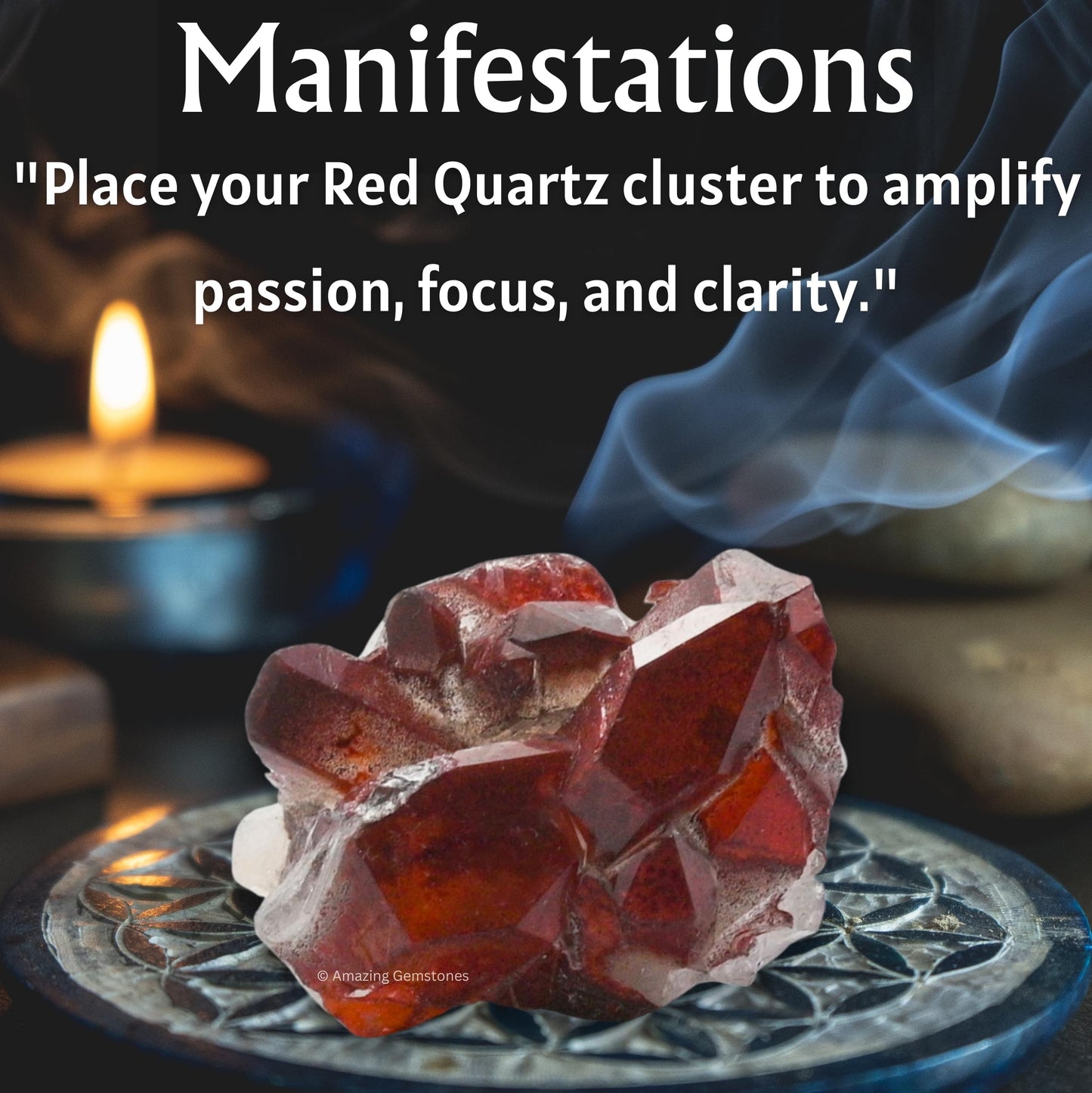 Amazing Gemstone Red Hematoid Quartz Crystals and Healing Stones Mineral Specimen - Premium Semi Precious Gem Stones for Spiritual Growth - Healing Crystals Geode Cluster for Meditation