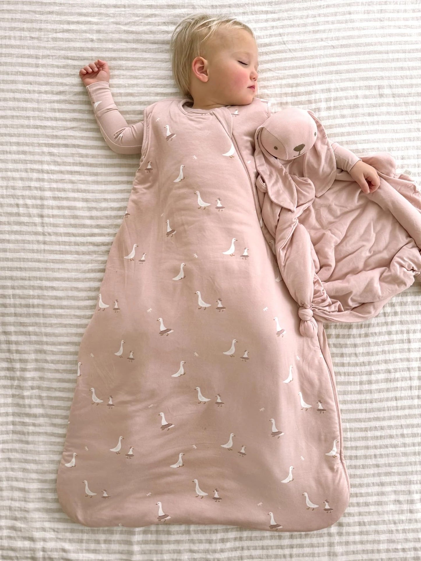 GUNAMUNA Sleep Sacks for Babies Toddlers and Newborns, Easy Changing Diaper Zipper, 1.0 TOG, Tutu Goose, 24-36 Months
