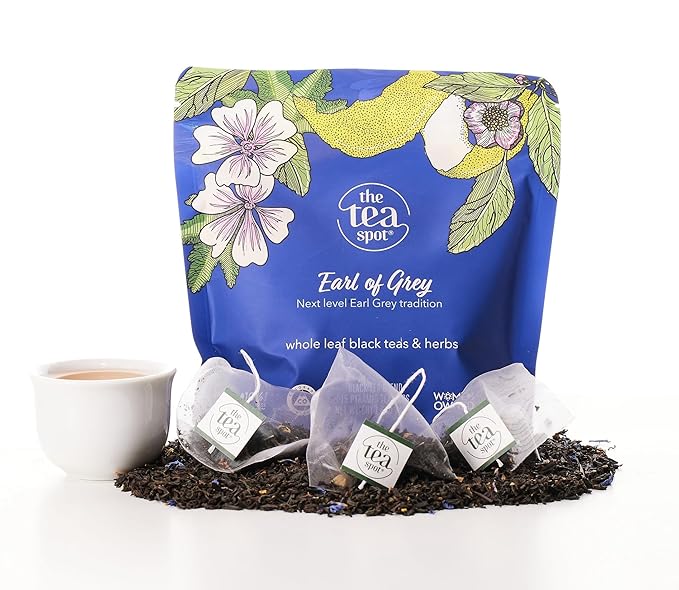 The Tea Spot Earl of Grey Black Tea with Citrus for Energy | Blend of Black Tea, Citrus Root, Mallow Flowers, Bergamot, and Vanilla Flavoring | 15 Tea Bags