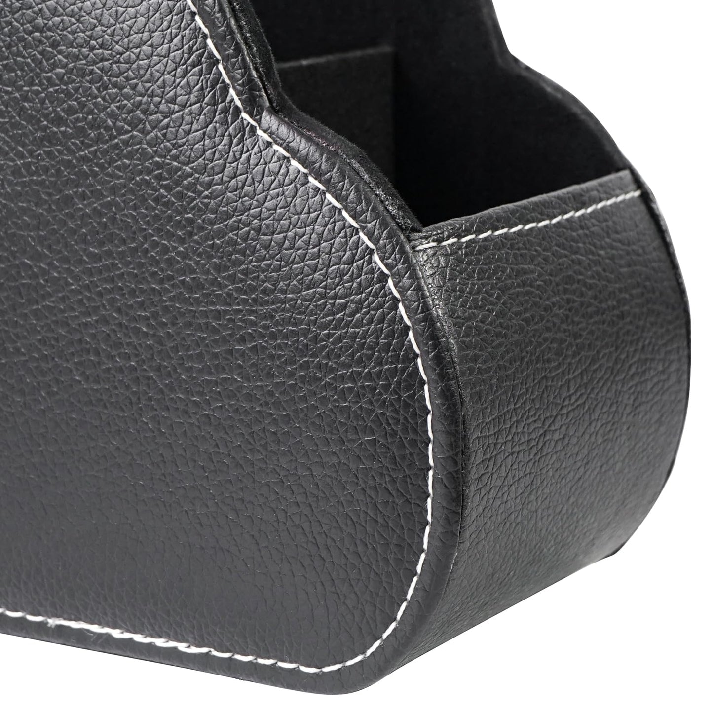 DreamsEden PU Leather Desk Organizer, Remote Control Holder Pen Pencil Cup Box Decorative Tabletop Storage Caddy for Home Office Accessories, 5 Slots