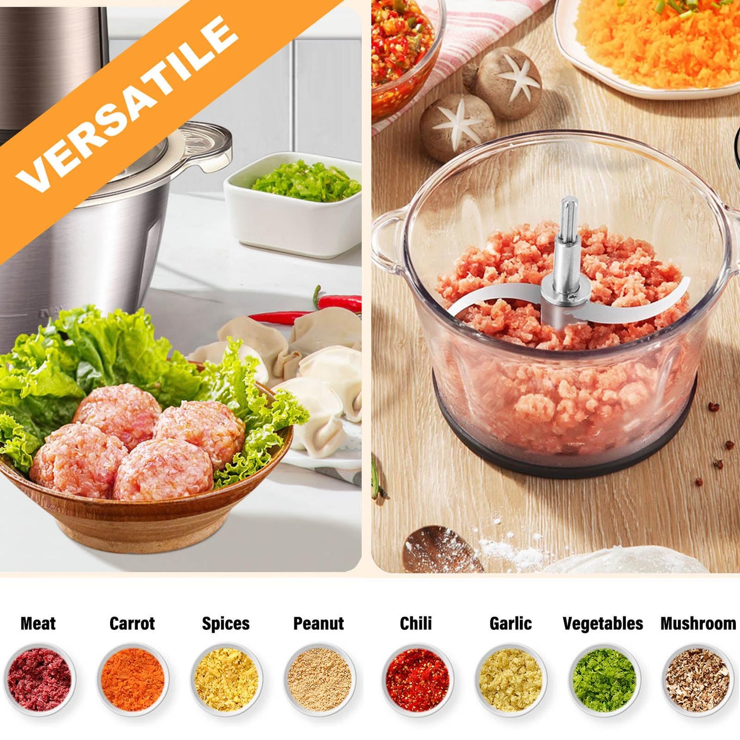 Stainless Steel Food Processor Blade, Plastic-Free & Self-Adjustable Height, 8 Cup/2L Chopping Blade Compatible with Ganiza, SPZTJK, BUMET, Syvio, Homeasy ect. Bi-Level Blades, Safer Baby Food Making