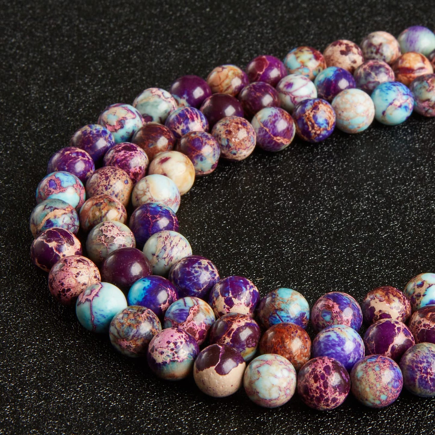 100pcs 6mm Colorful Imperial Jasper Beads Natural Gemstone Beads Round Loose Beads for Jewelry Making