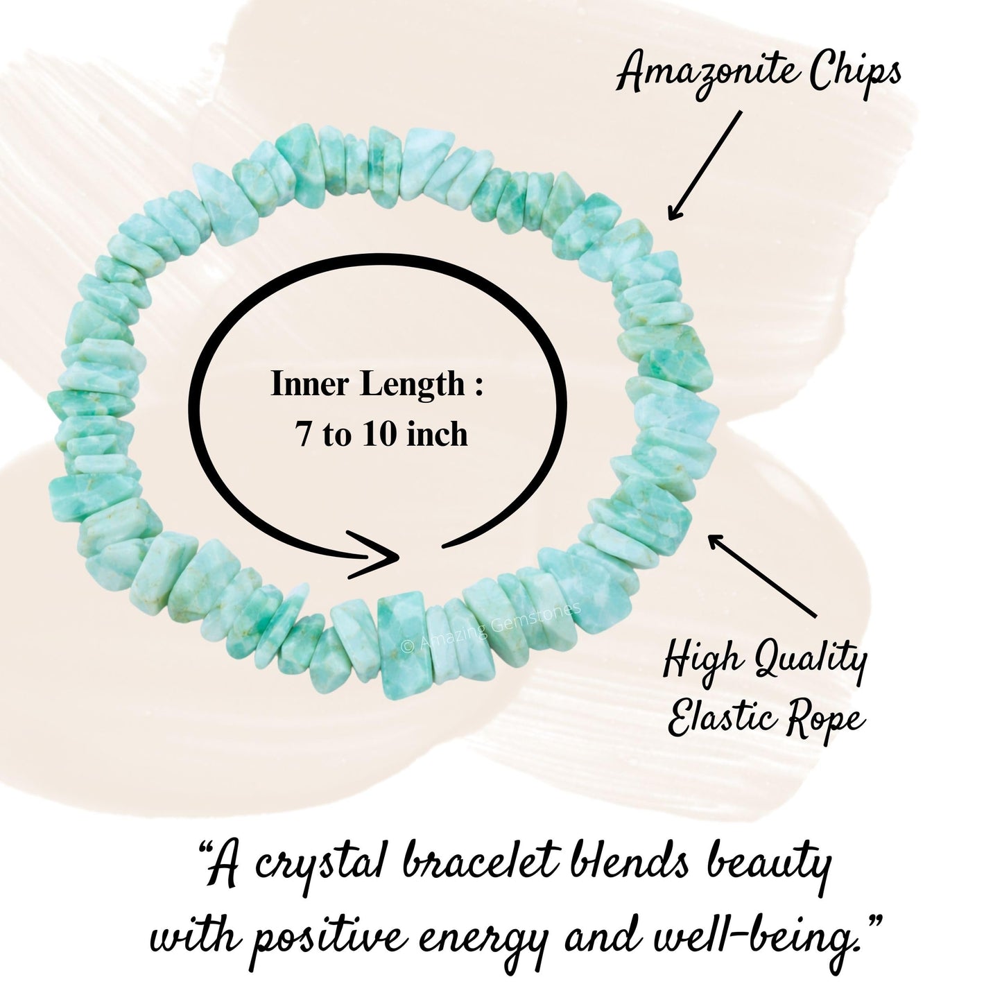 Amazing Gemstone Chips Bracelet (Amazonite)