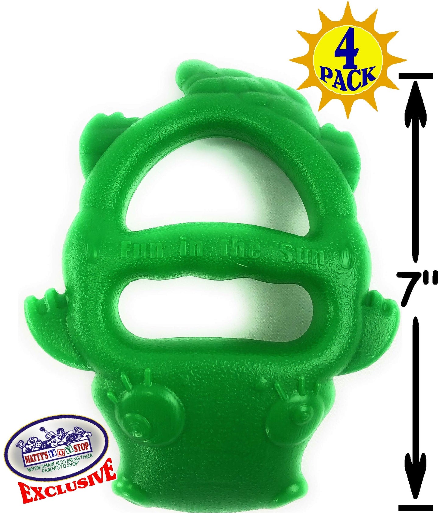 Matty's Toy Stop 7" Plastic Sand Digger Scoop Claws for Sand & Beach (Red, Yellow, Orange & Green) Complete Gift Set Bundle - 4 Pack