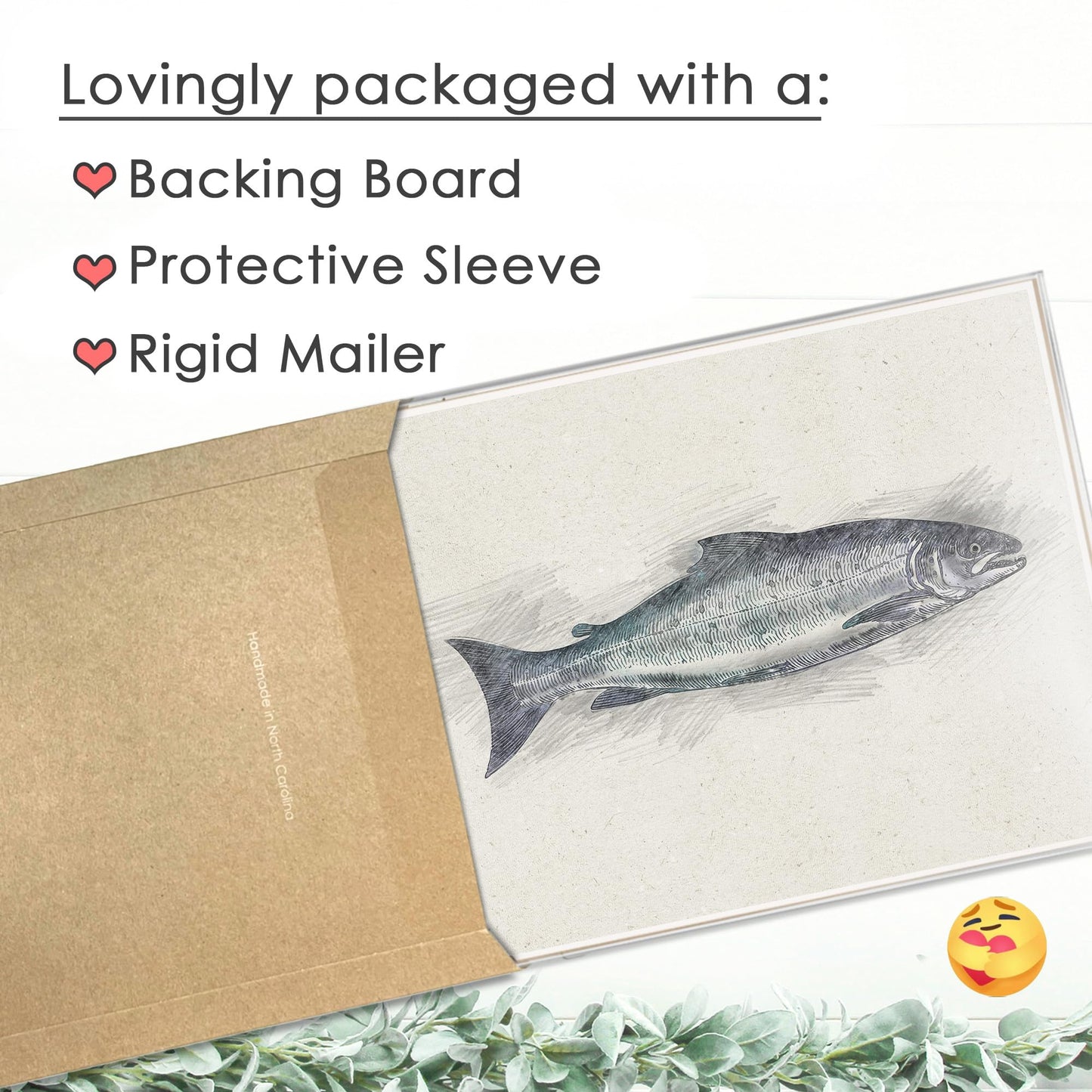 DREAM BIG PRINTABLES Fish Sketches Art Prints (Set of 6) - Unframed - 8x10 | Fishing Wall Decor for Fisherman