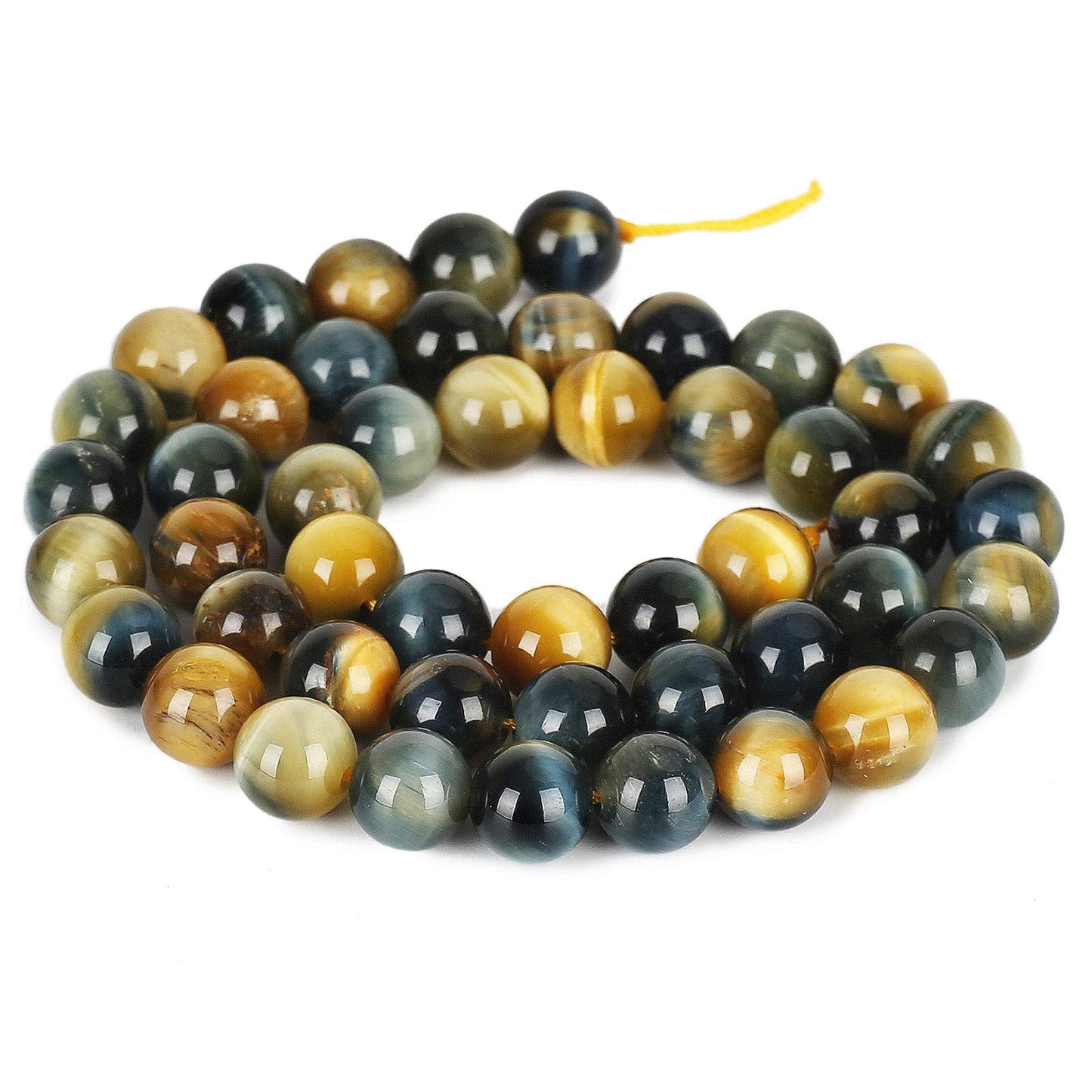 Natural Dreamlike Tiger Eye Beads, Grade AAA Gemstone Round Loose Beads 10MM 40PCs Bulk Lot Options, Semi Precious Stone Beads for Jewelry Making
