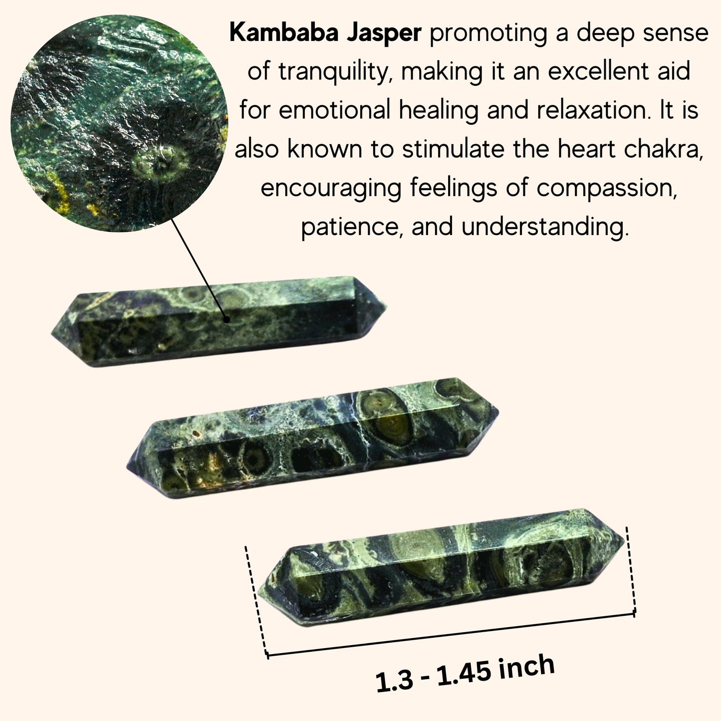 Amazing Gemstone Kambaba Jasper Crystal Points Bulk Healing Crystals - Pack of 3 Double Terminated Healing Wand Point Bulk Crystals for Crafts, Crystal Grid, DIY Work - - Beginners Gift
