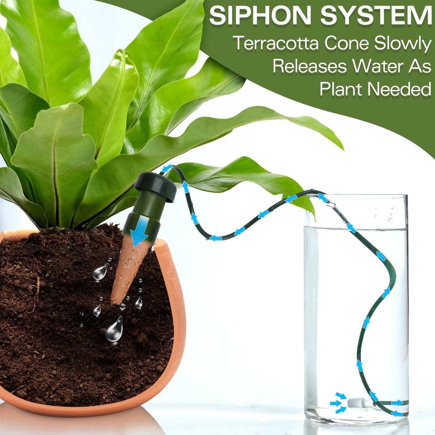 BYDOLL Plant Self-Watering Stakes Automatic Plant Dripper Watering Spikes for Indoor Outdoor Bonsai,Houseplant Insert Devices for Vacation use,Drip Irrigation System(5PCS)