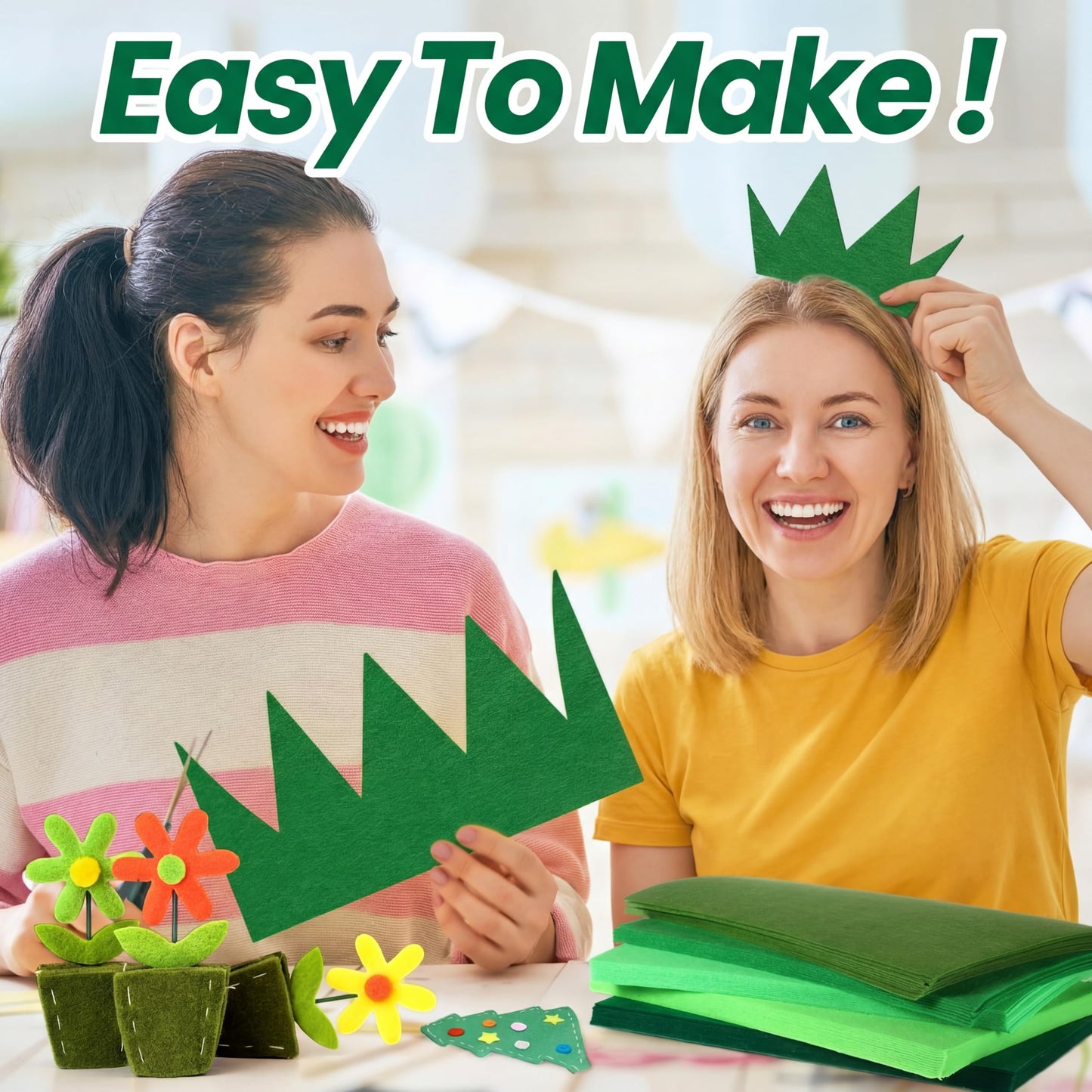 Peryiter 150 Pcs Green Felt Fabric Sheets Bulk for St. Patrick's Crafts 12 x 12 Inch 1.4 mm Day Thick Stiff Felt Sheets Square Assorted Fabric Square for Crafting Sewing School DIY