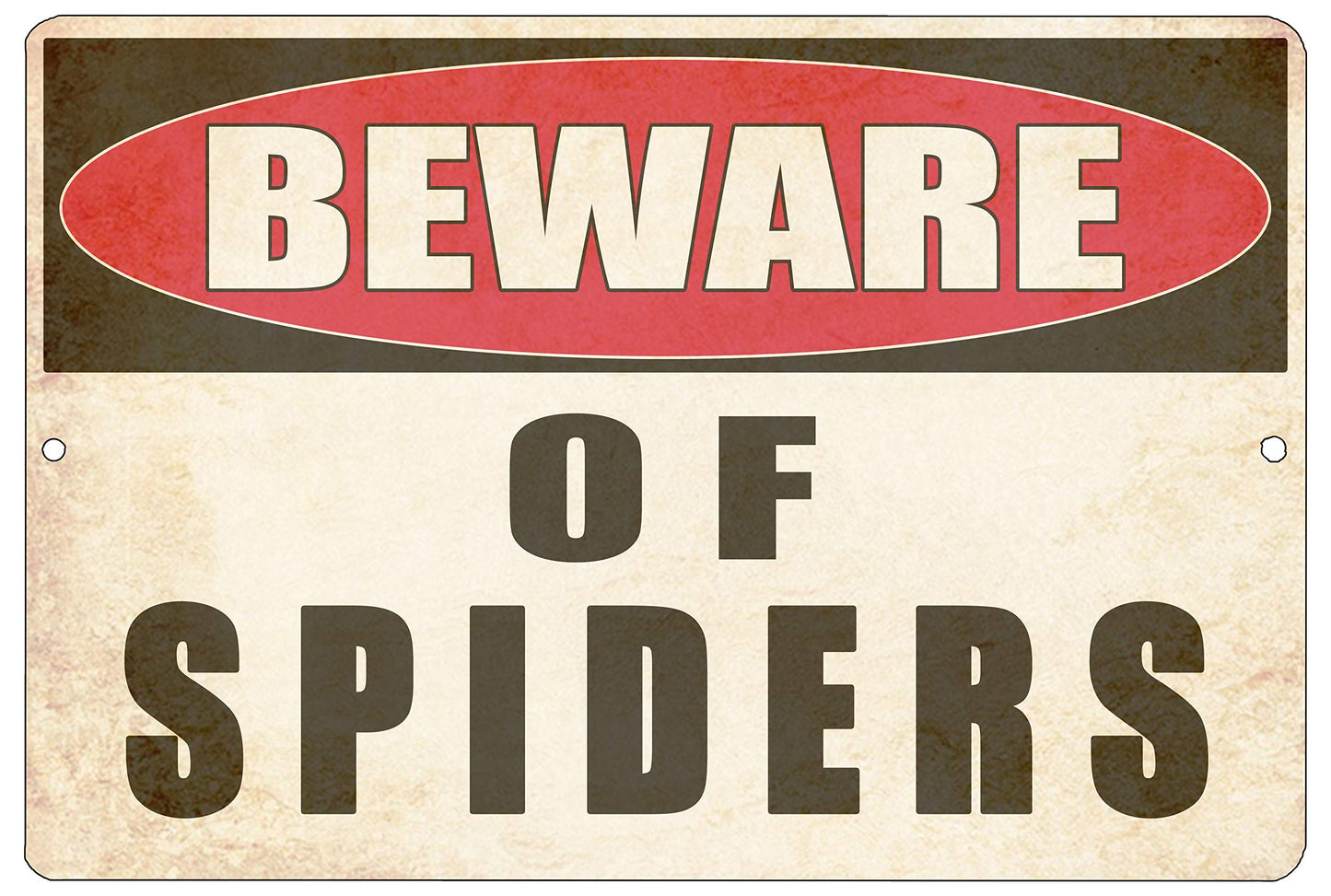 Rogue River Tactical Funny Sarcastic Metal Tin Sign Wall Decor Man Cave Bar Yard Wall Warning Beware of Spiders