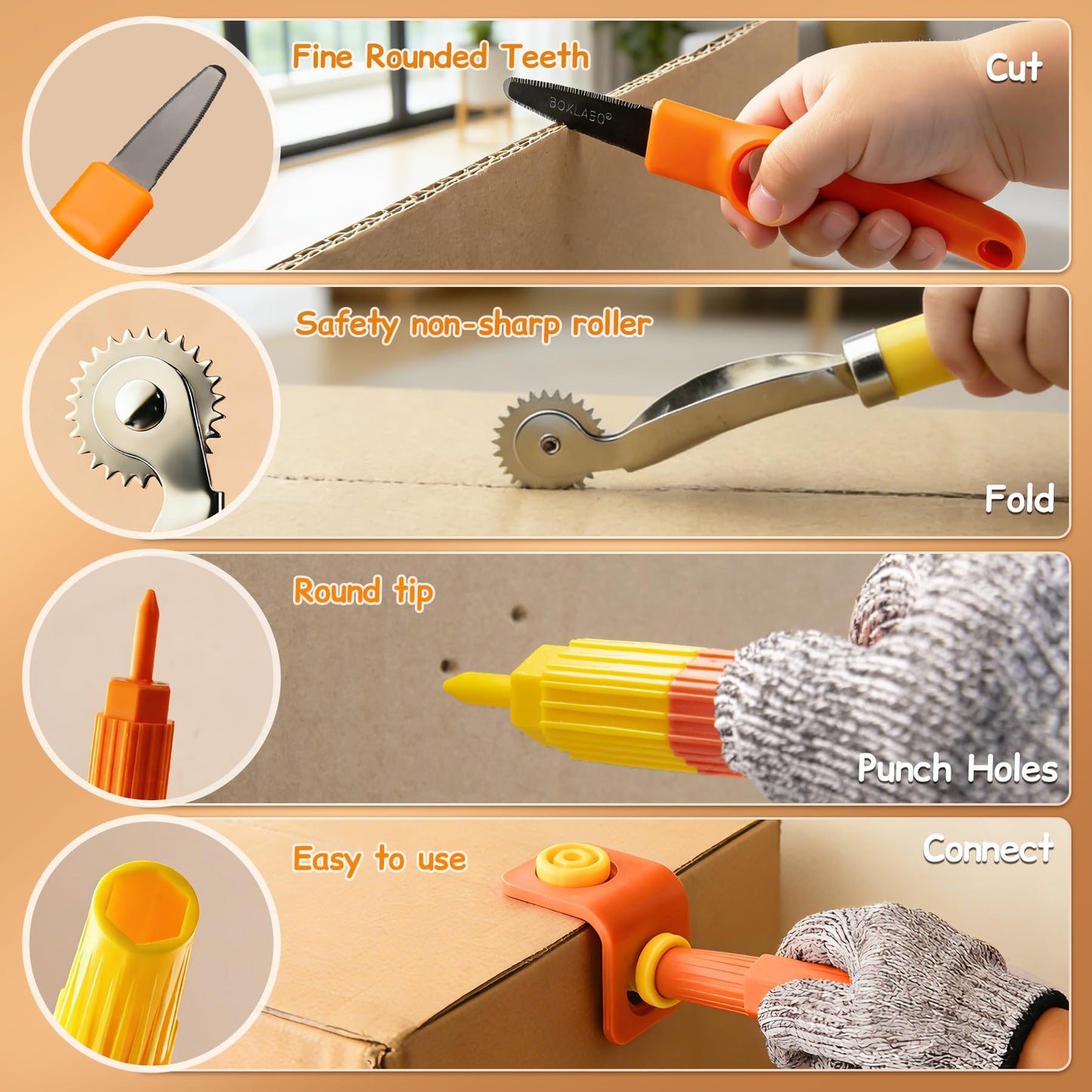 Kids Cardboard Cutter Safe Tool Set 150 Pcs Cardboard Construction Kit for Todder with Storage Box,Creative Educational Toys Gift for Boys Girls