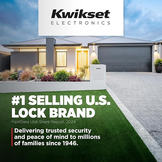 Kwikset Halo Select Plus Matte Black Touchscreen Apple Home Keys Tap-to-Unlock, Wi-Fi and Matter Enabled Smart Lock Deadbolt with Door Status Sensor and Intrusion Detection