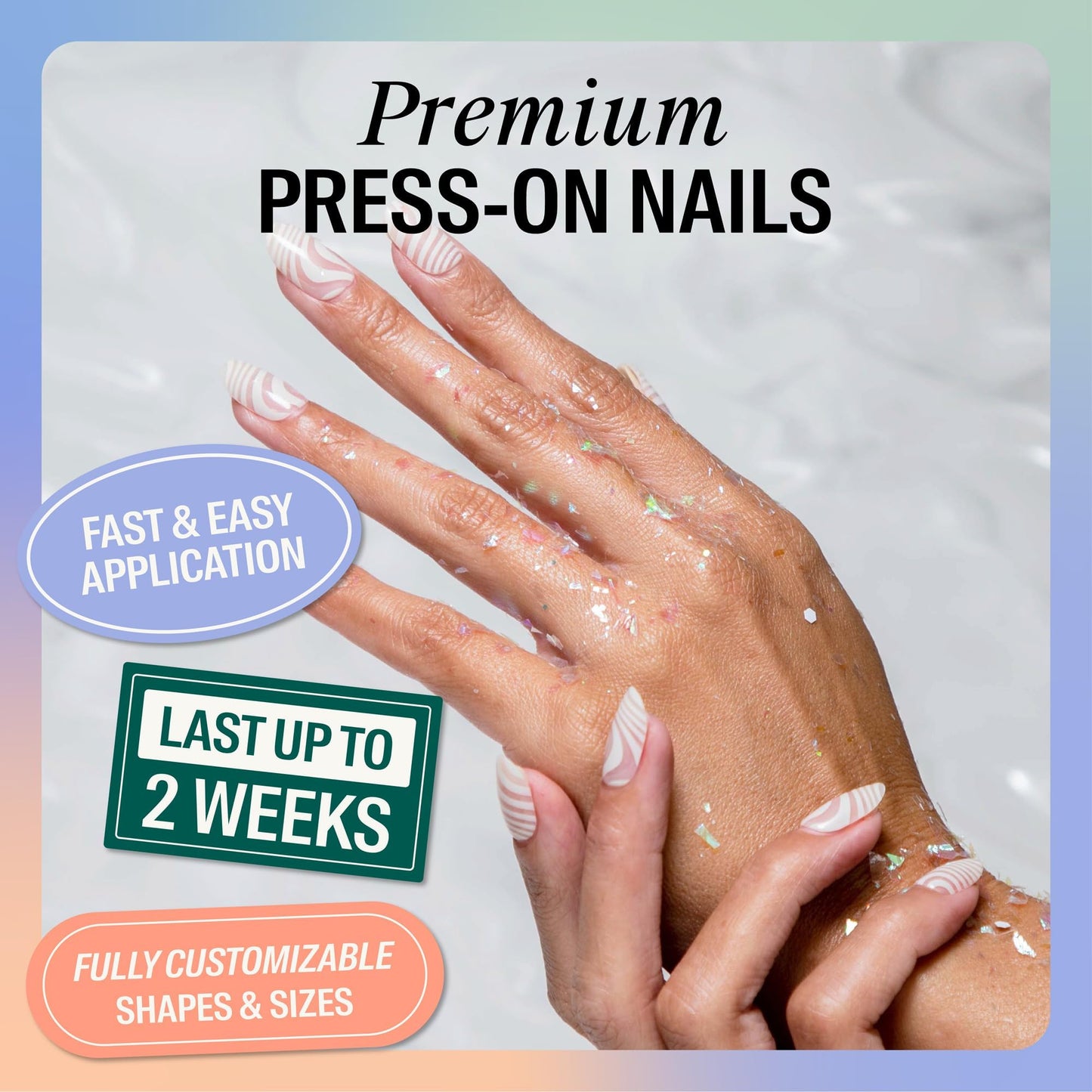 Chillhouse - Chill Tips, Press on Nails Kit - Let it Flow (Oval) - 30 Nail Shapes & Sizes - Up to 2 Weeks of Wear - Customizable Fit - Reusable - Latina Founded & Women Owned - Beauty & Self Care