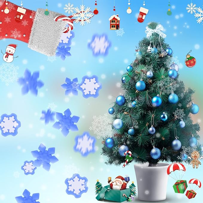 Jerify 100 Pcs Snowflake Winter Fidget Toys Frozen Party Favors Winter Stress Balls Bulk Soft Sensory Fidget Sticky Toys Ice Skating Cute Party Favors for Goodie Bag Stuffers