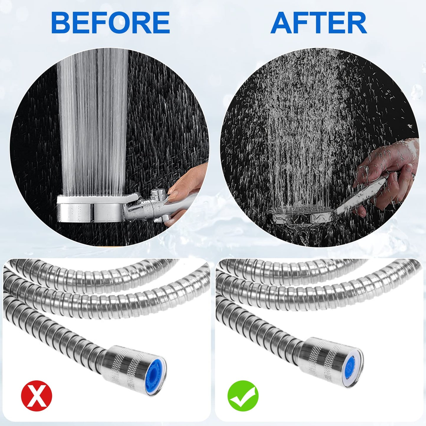 PAGOW 10pcs Shower Flow Reducer Limiter, gpm 1.5 1.8 2.0 2.5 3.0 Water Saver Adapter Set for Handheld Shower, Bathroom, Toilet (0.56x0.54 x 0.21inch)