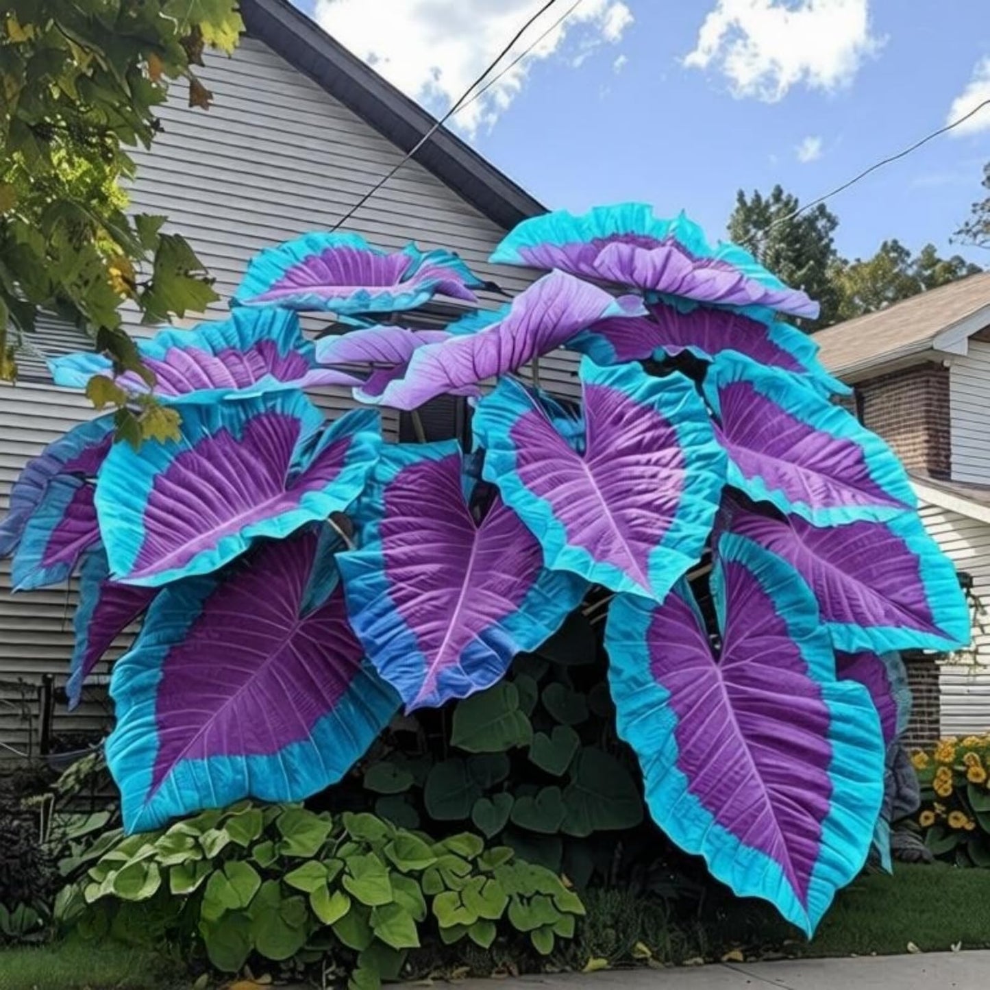 OJHJXUG Black Magic Elephant Ear Alocasia Indoor Outdoor Foliage Garden Mix Backdrop Decoration Spring Sale (10)