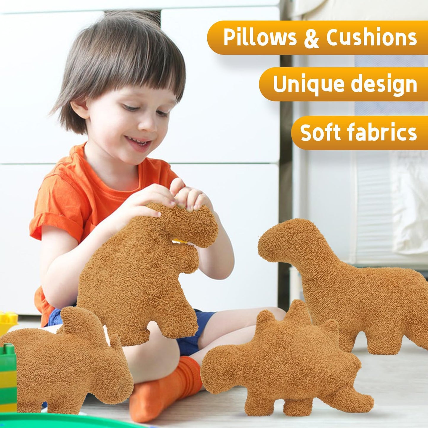 TVVPGG Dino Nugget Pillow, 3 Pcs Dino Chicken Nuggets Plush Stuffed Animal Gift for Kids Adults Girlfriend Christmas