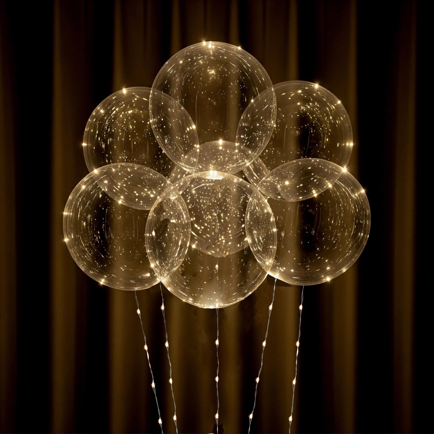 Lightsfever 8pc LED Light up Party Balloons with Batteries, Warm White Lights with Clear Bobo Balloons for Helium or Air, Home Decor Wedding Birthday