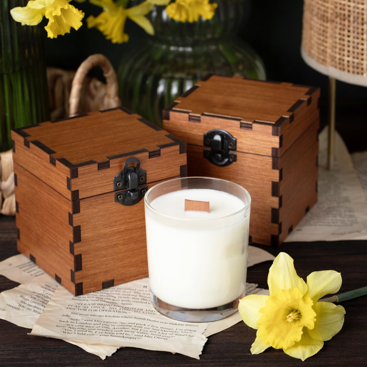 Candle in Engraved Wooden Box, Personalized Gifts for Couple, Engagement, Personalized Wedding gifts Anniversary