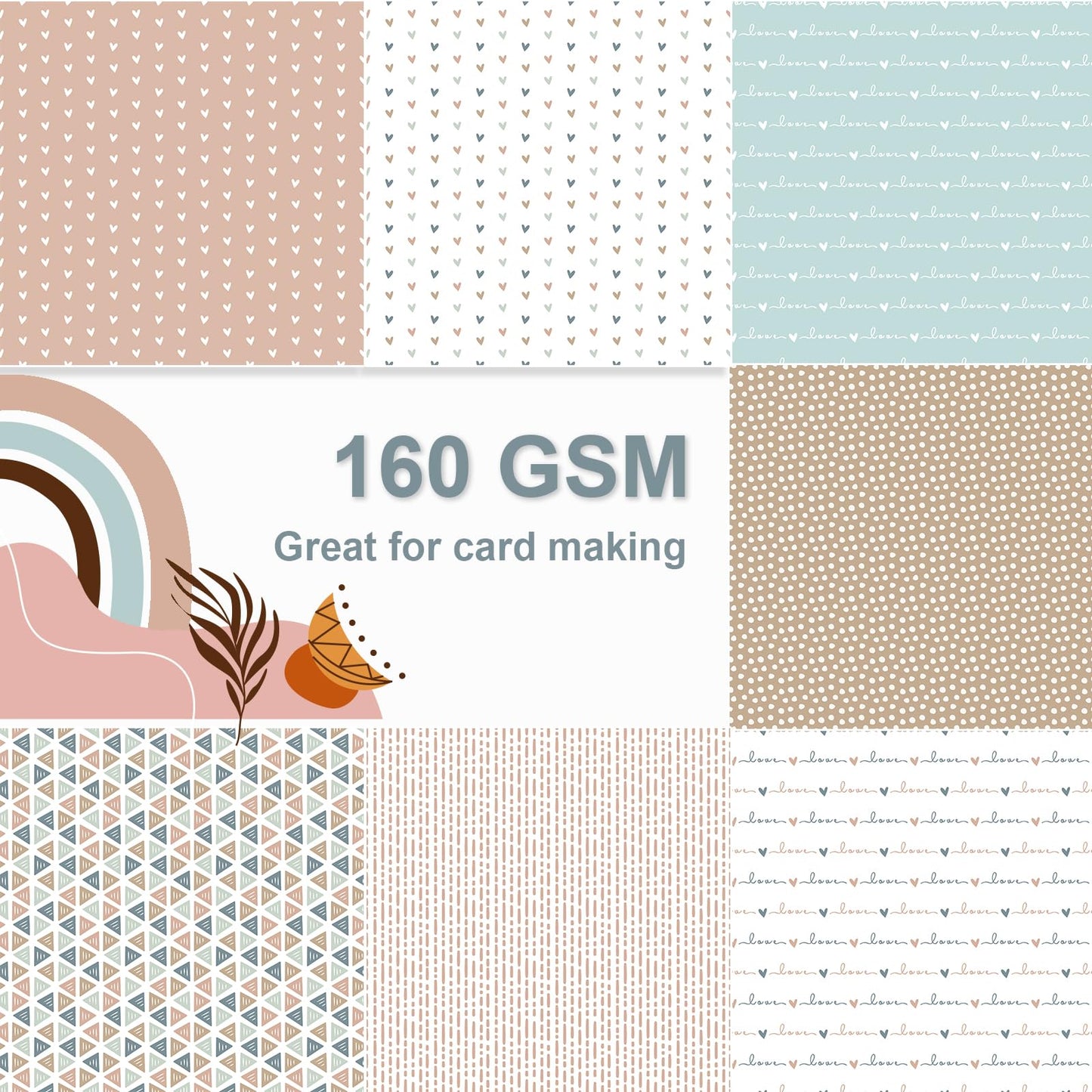 28 Sheet Boho Scrapbook Paper, 12"X12" Inch Scrapbook Papers, 90 lb/160 gsm Scrapbook Paper Double-Side Print (BOHO 2)