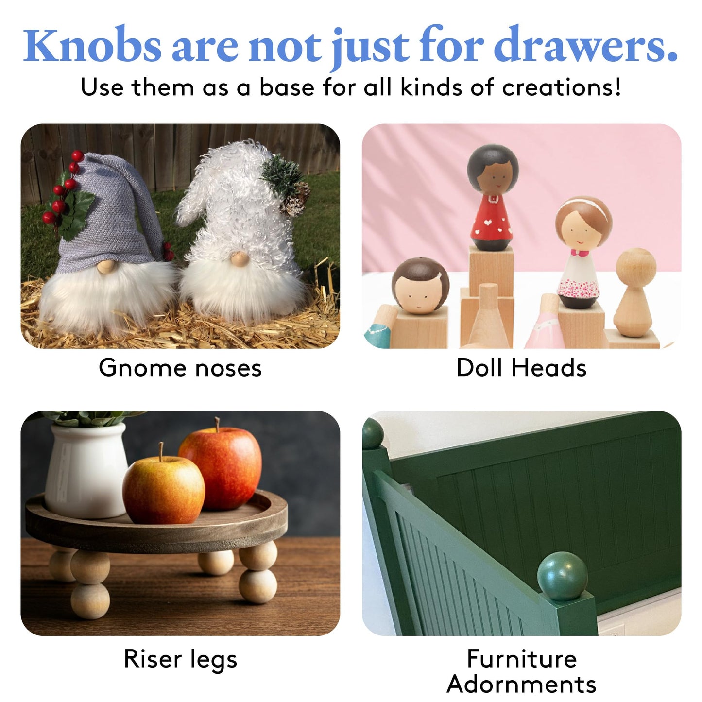 Wood Knobs, 1.25 Inch Round Natural Wood Drawer Pulls, Pack of 12 Unfinished Wooden Drawer Knobs, Ball Shaped Wood Cabinet Knobs, Nursery Dresser Knobs, Wood Door Knobs and Crafts