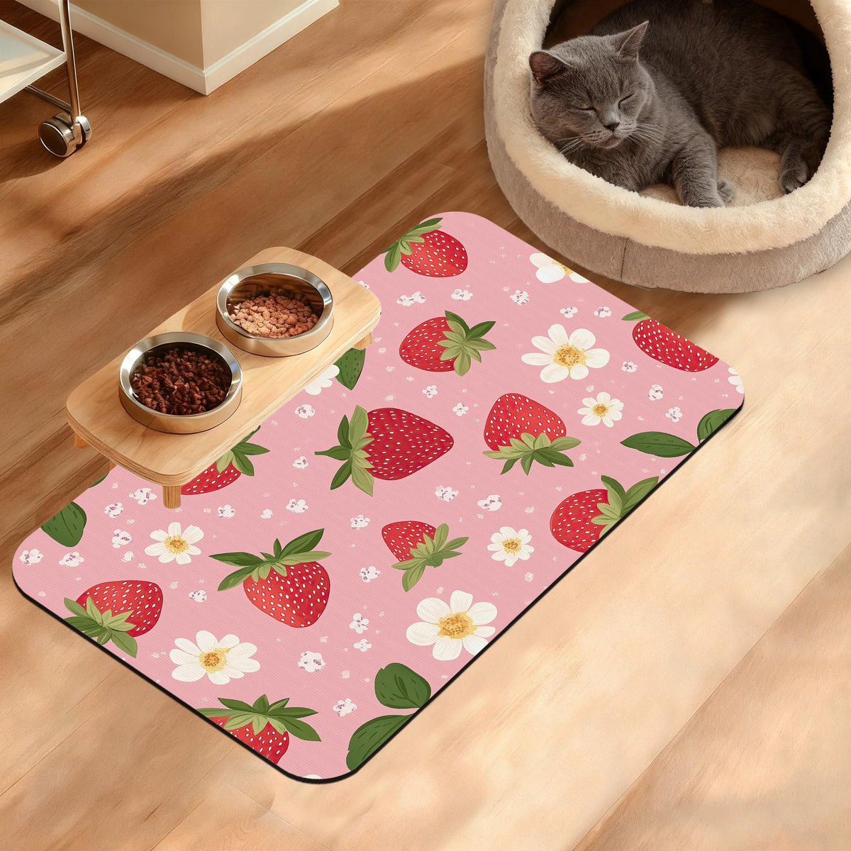 Tropical Palm Dog Food Mat,Exotic Leaves Floral Absorbent Pet Feeding Mat for Food and Water Bowl,Quick Dry Dog Placemat Non Slip Rubber Backing Waterproof Pet Supplies 16" x 24"