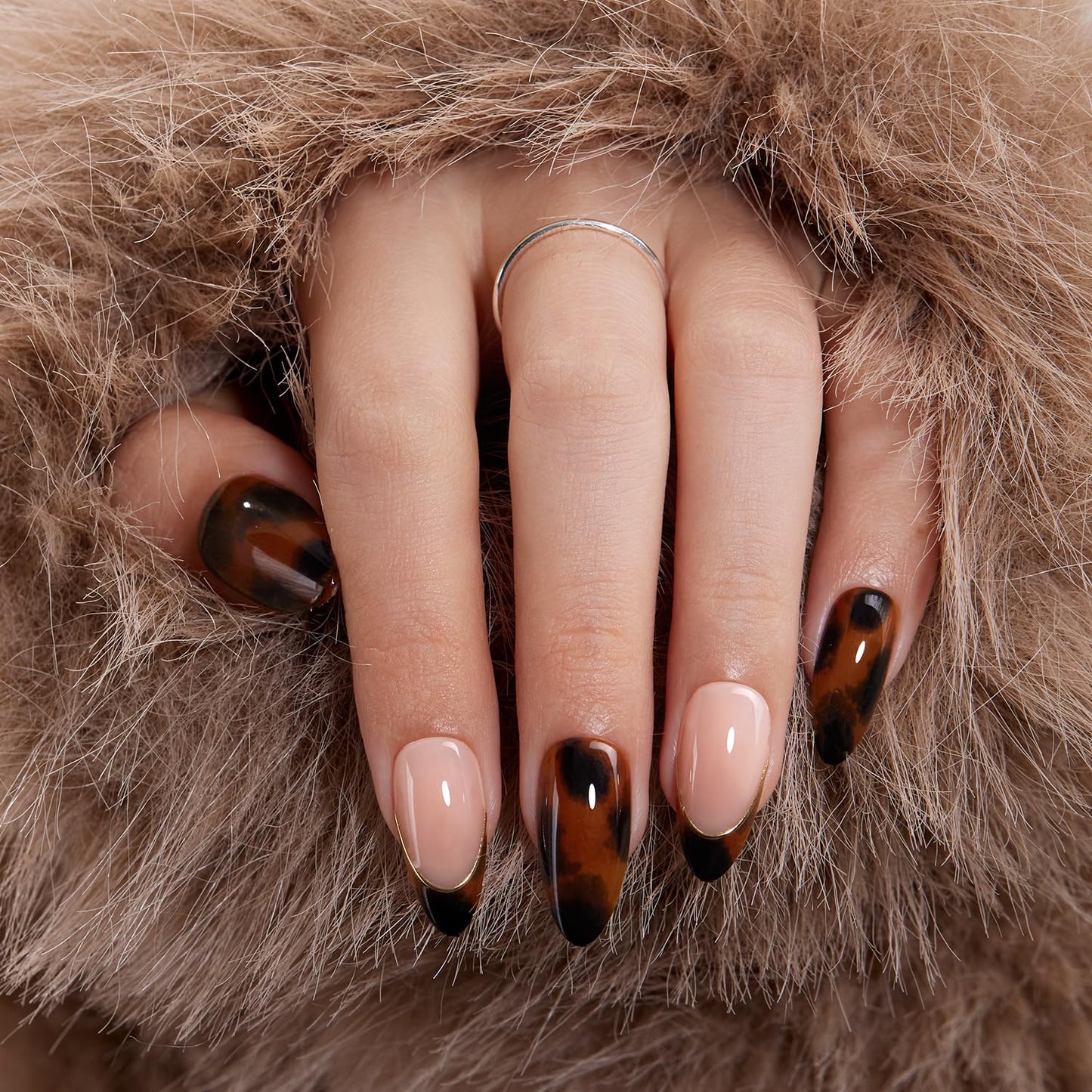 VSALON Press on Nails Almond Maillard Series - Brown Color Collection