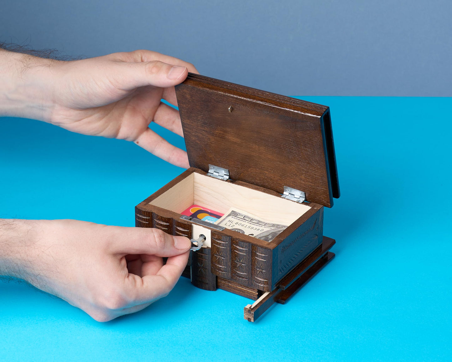 allboxesinoneplace Puzzle Box, Secret Wooden Puzzle Box with Hidden Compartments for Money, Gift Card, Escape Room