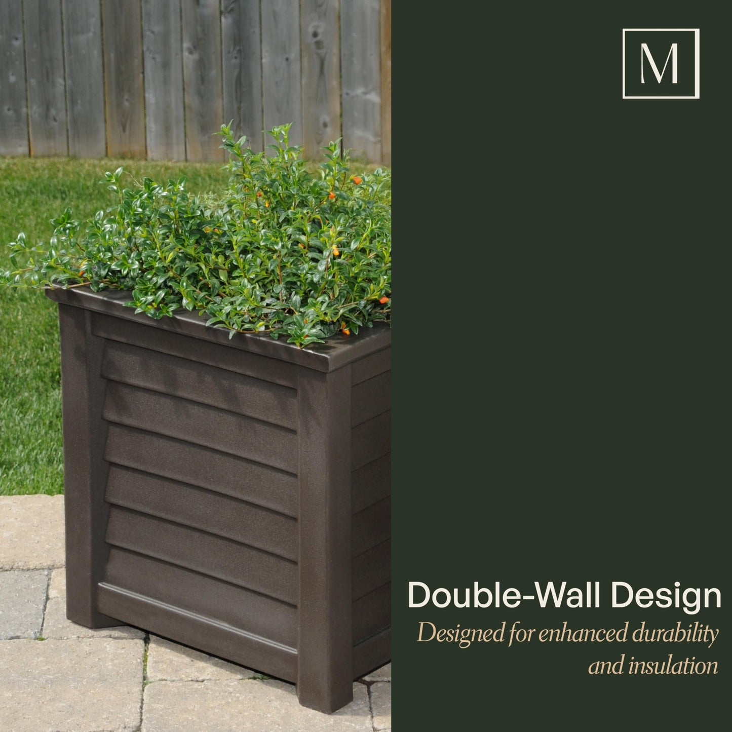 Mayne 5866-W Lakeland Square Patio Planter, 16x16, White