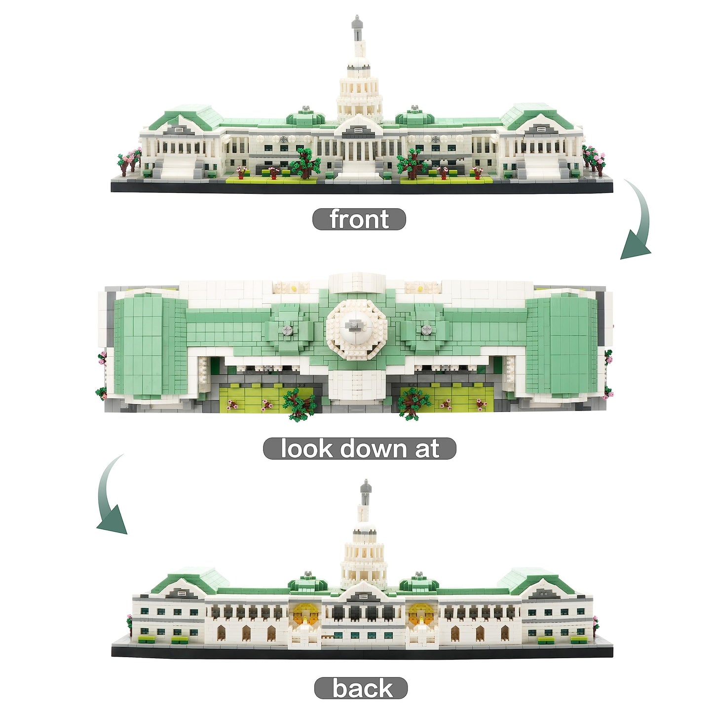 KLMEi United States Capitol Building Set for Adults, Architecture Sets, Famous Landmark Tiny Bricks Collection Kit, Presents for Teens Age of 14+ 3630 PCS
