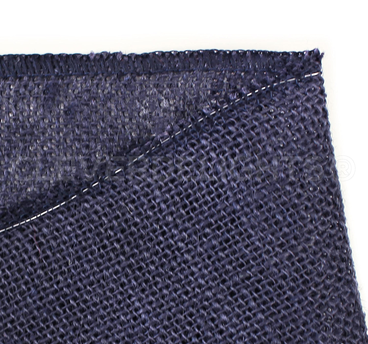 CleverDelights 6" Navy Burlap Ribbon - Wired Edges - 10 Yards - Jute Burlap Fabric