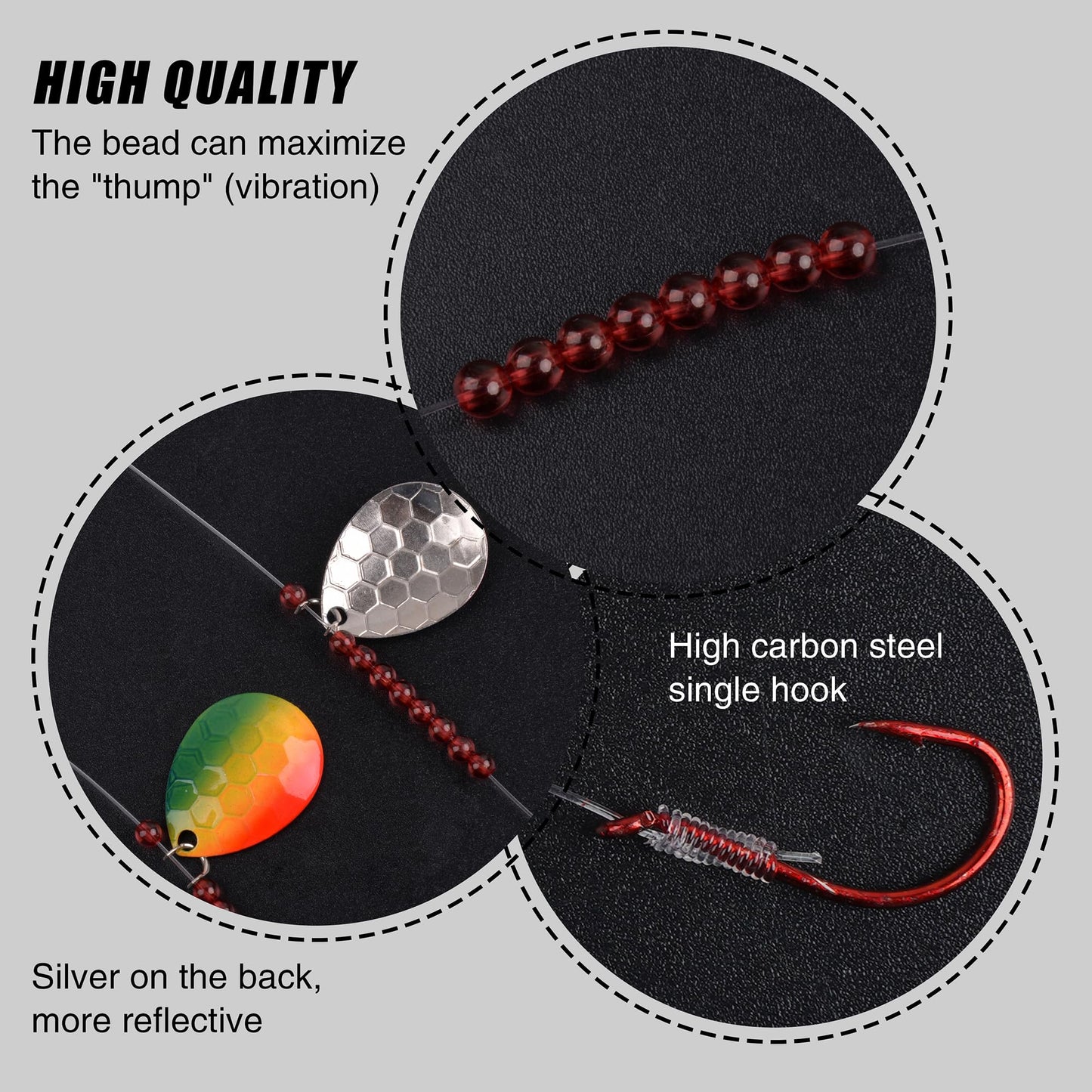 Walleye Spinner Rig,Fishing Lure Rig Crawler Harness SpinnerKit Live Bait Rig with Colorado Blade Octopus Hooks for Walleye Trout Salmon Saltwater Freshwater Mix 5 Color - 10pcs