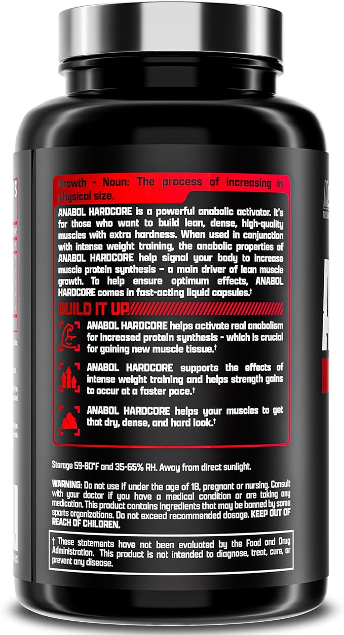 Nutrex Research Anabol Hardcore Anabolic Activator, Muscle Builder and Hardening Agent, 60 Pills