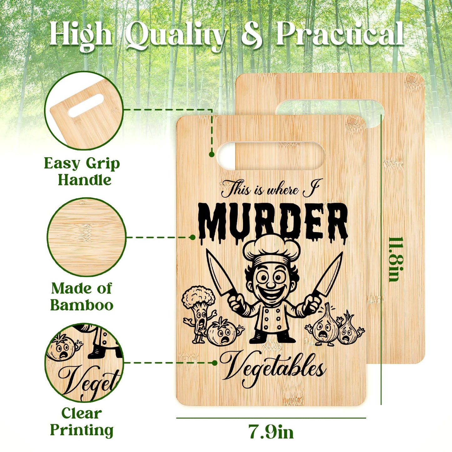 Funny Bamboo Cutting Board, This Is Where I Murder Vegetable Cutting Board, Housewarming Birthday Gifts for Family Friends, Chopping Boards for Kitchen Decor -020