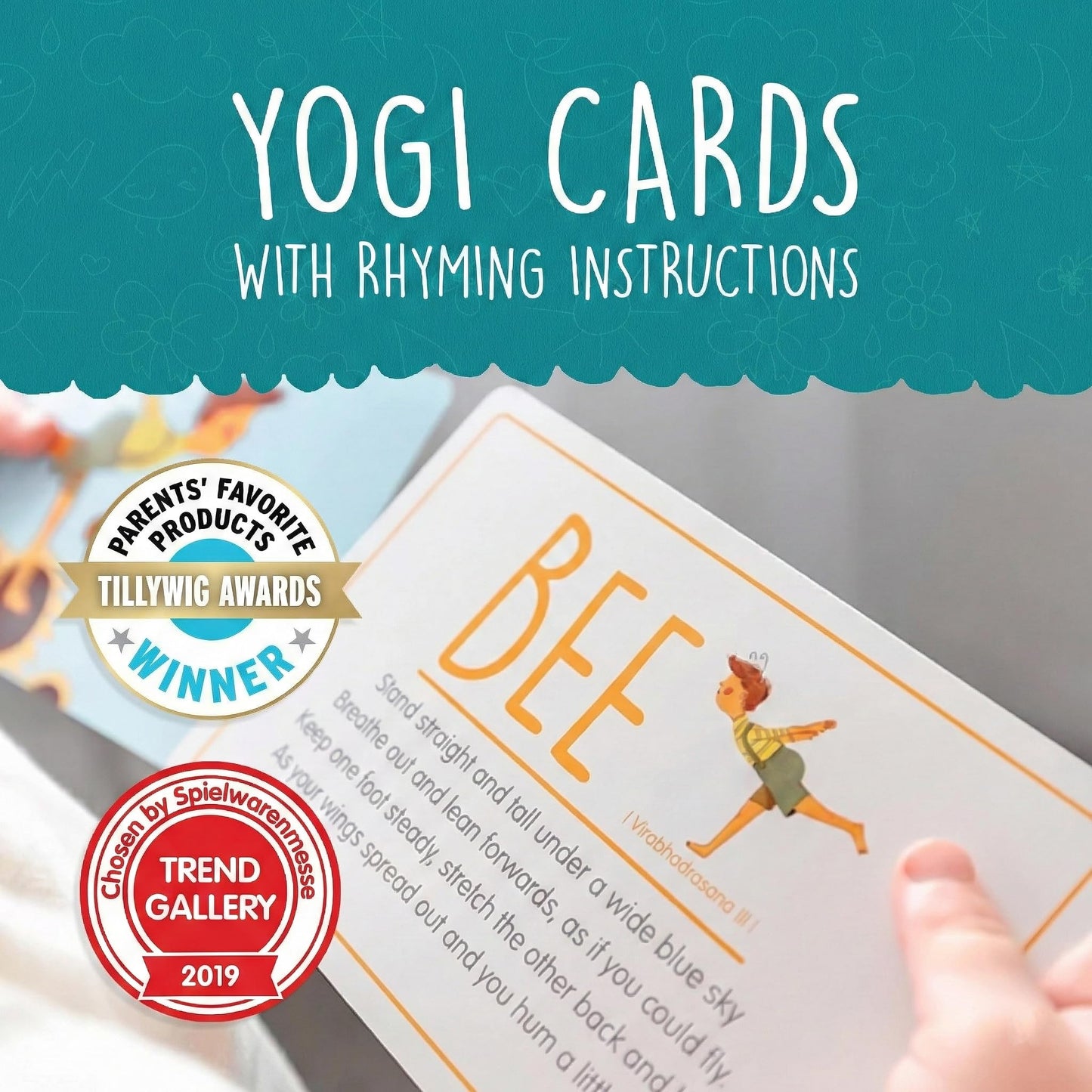 YOGi FUN Yogi Kit Card Game, 40 Yoga Cards Rhyming Game, Award Winning Educational Activities, Includes 2 Cardboard dice. for ADHD, Therapy, Montessori, Waldorf, Classroom