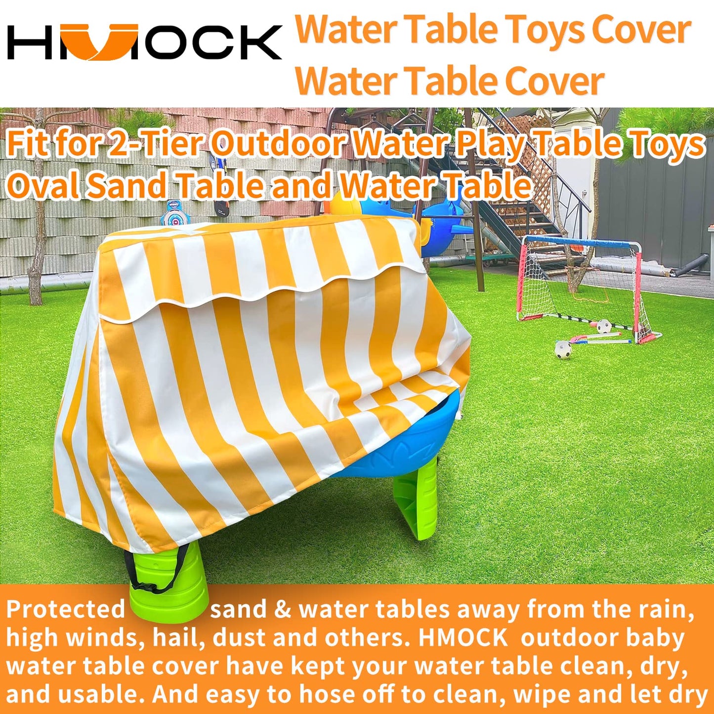 HMOCK Kids Water Table Cover Fit Rain Showers Splash Pond Water Table Accessories, Waterproof Dust Proof Anti-UV Outdoor Toys Cover