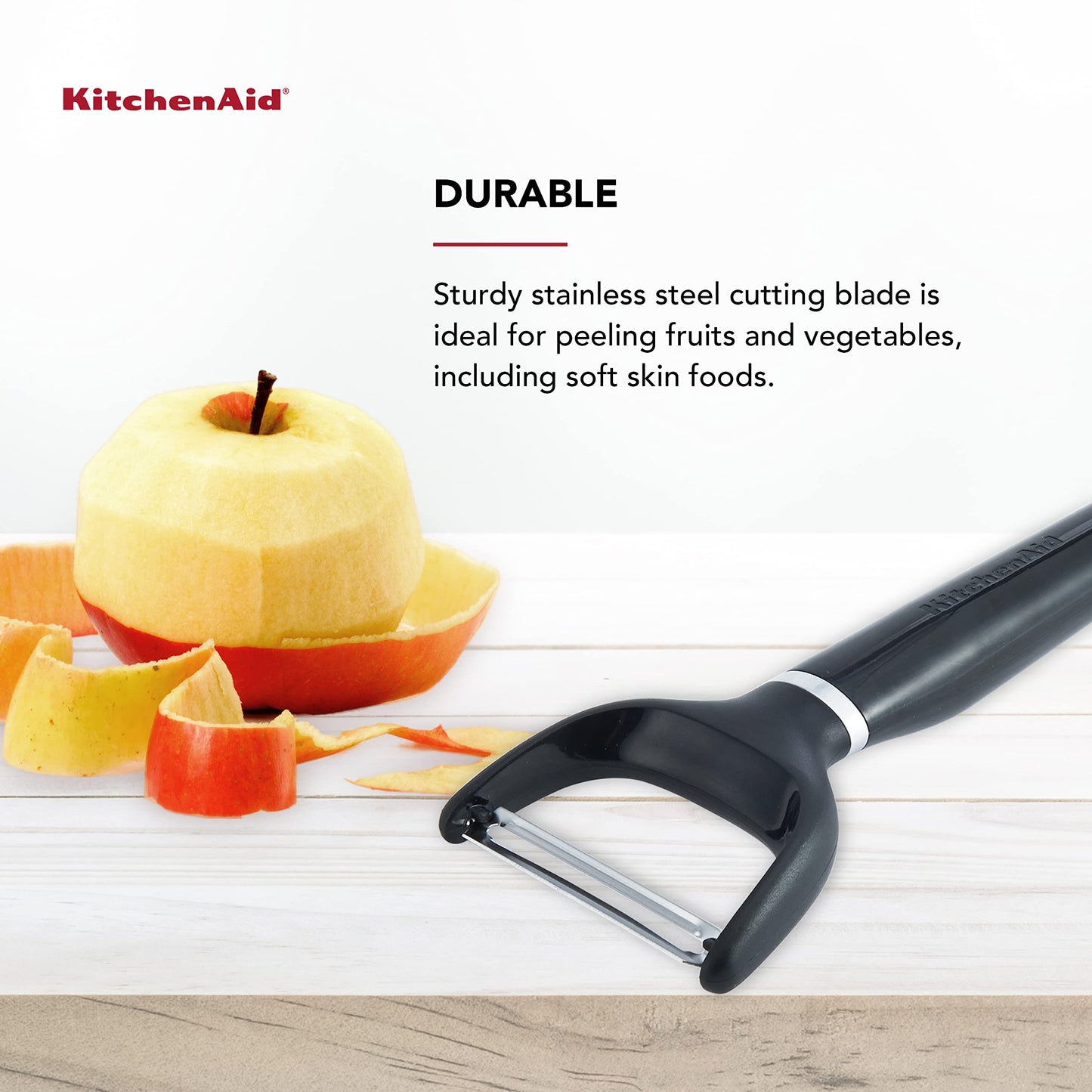 KitchenAid Y Peeler with Ergonomic Handle and Single Edge Blade – Dishwasher Safe with Protective Cover
