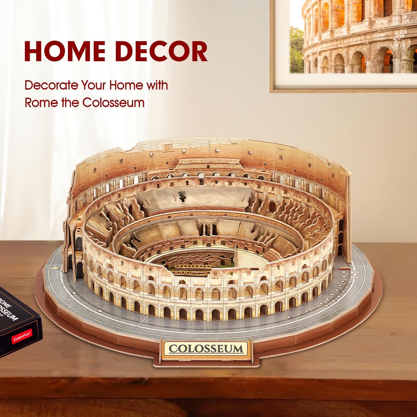 CubicFun 3D Puzzles for Adults Kids New Version Italy Rome Colosseum Jigsaw Puzzle DIY Building Model Kit Birthday Gift for Boys Girls Age 10+, 163 Pieces Easter Gift