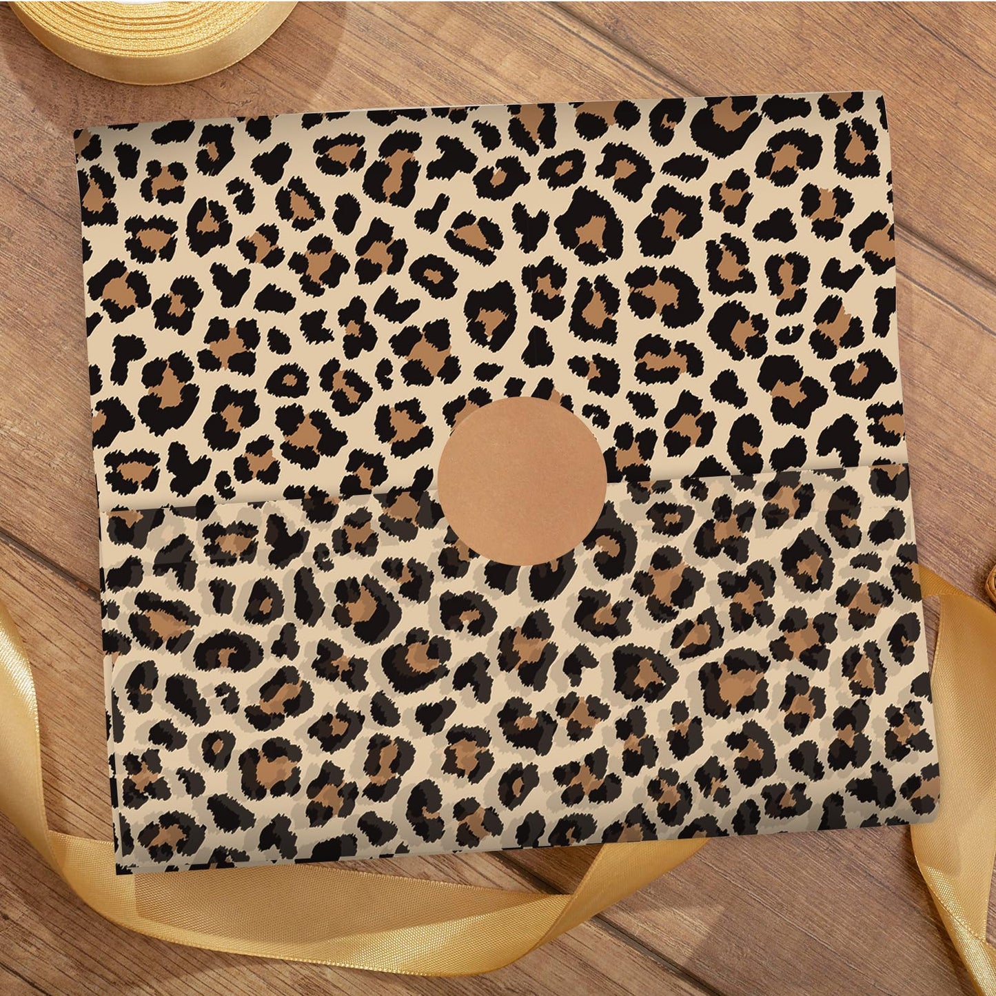 60 Sheets Leopard Print Tissue Paper Gift Wrapping Paper Floral Bouquet DIY Art Crafts Tissue for Wedding Birthday Holiday Party, 14 x 20 Inch